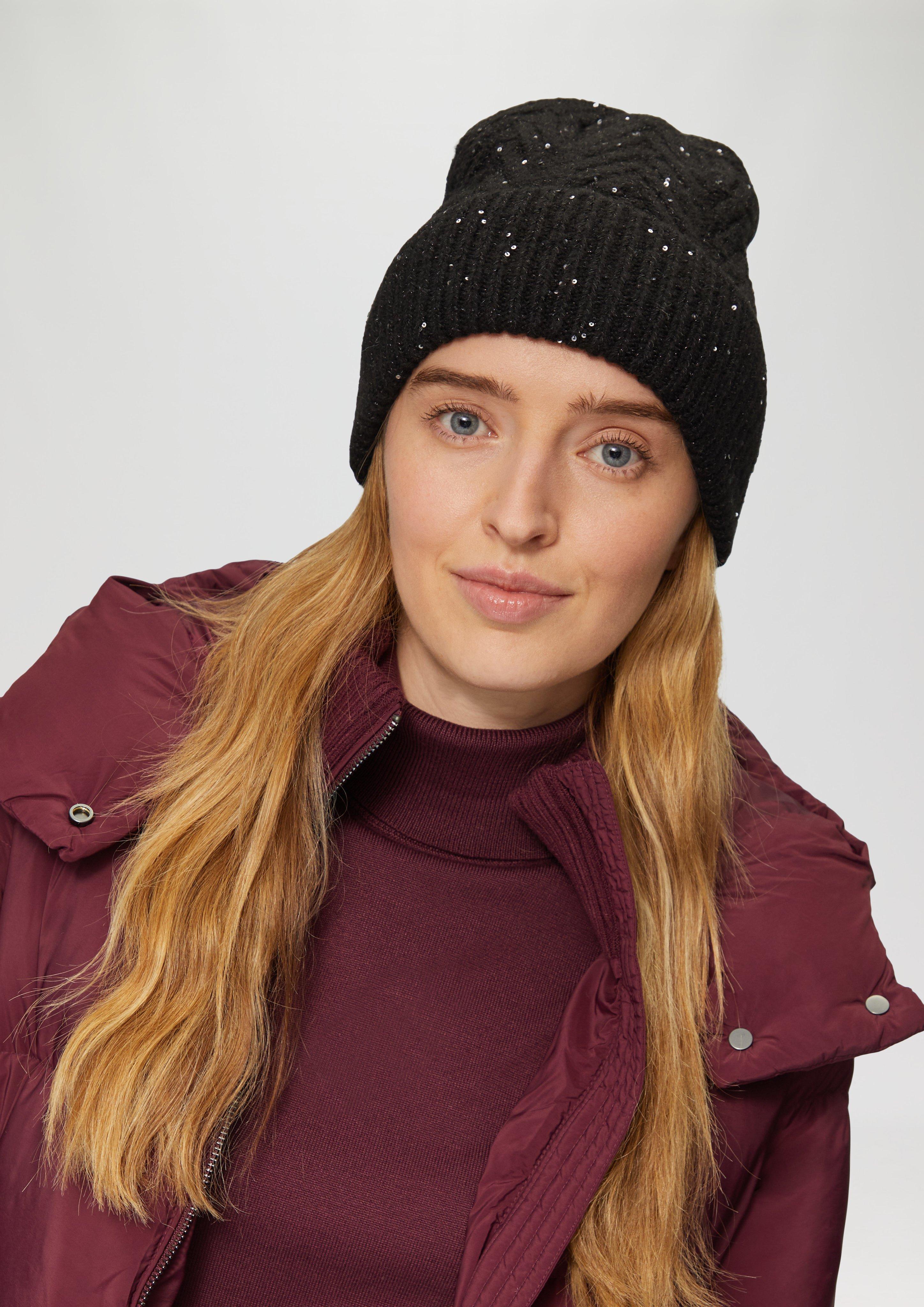 s.Oliver Strickmütze mit Glitzergarn