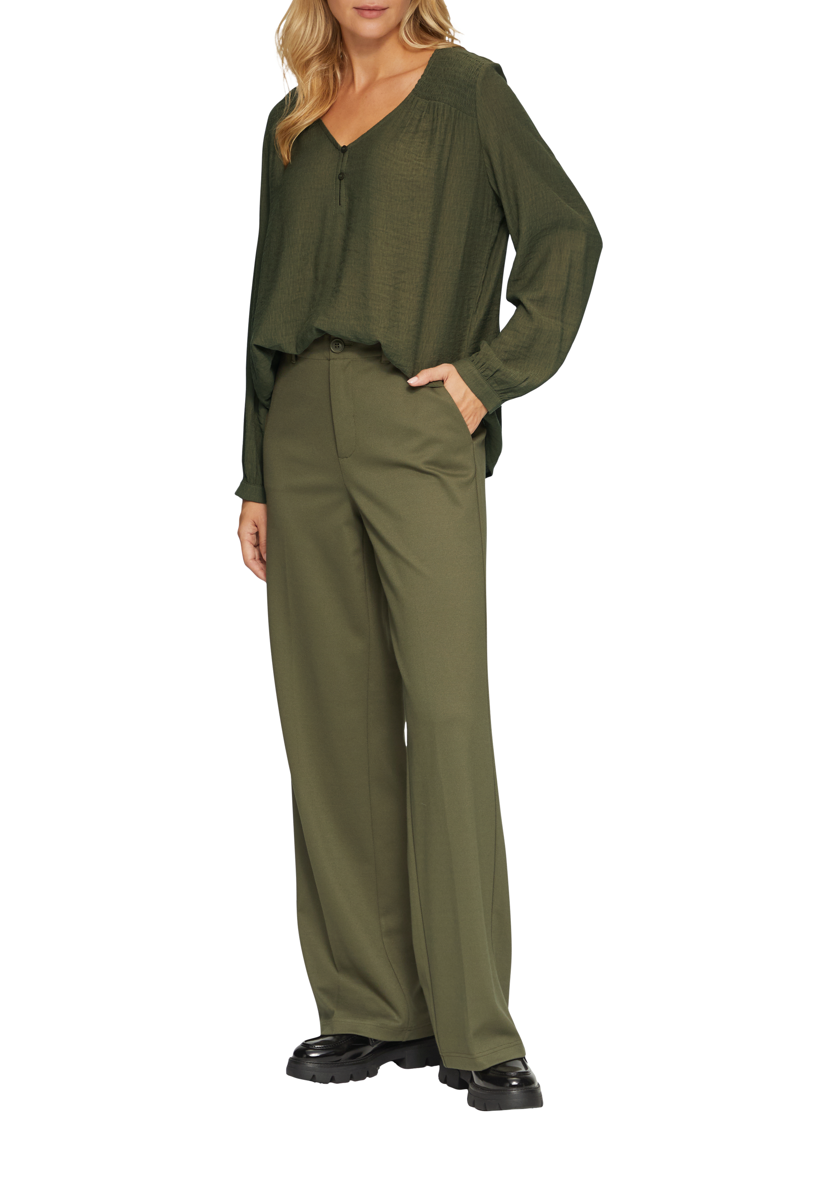 Cassandre - Robe Chemise Vert Olive - Pain de Sucre