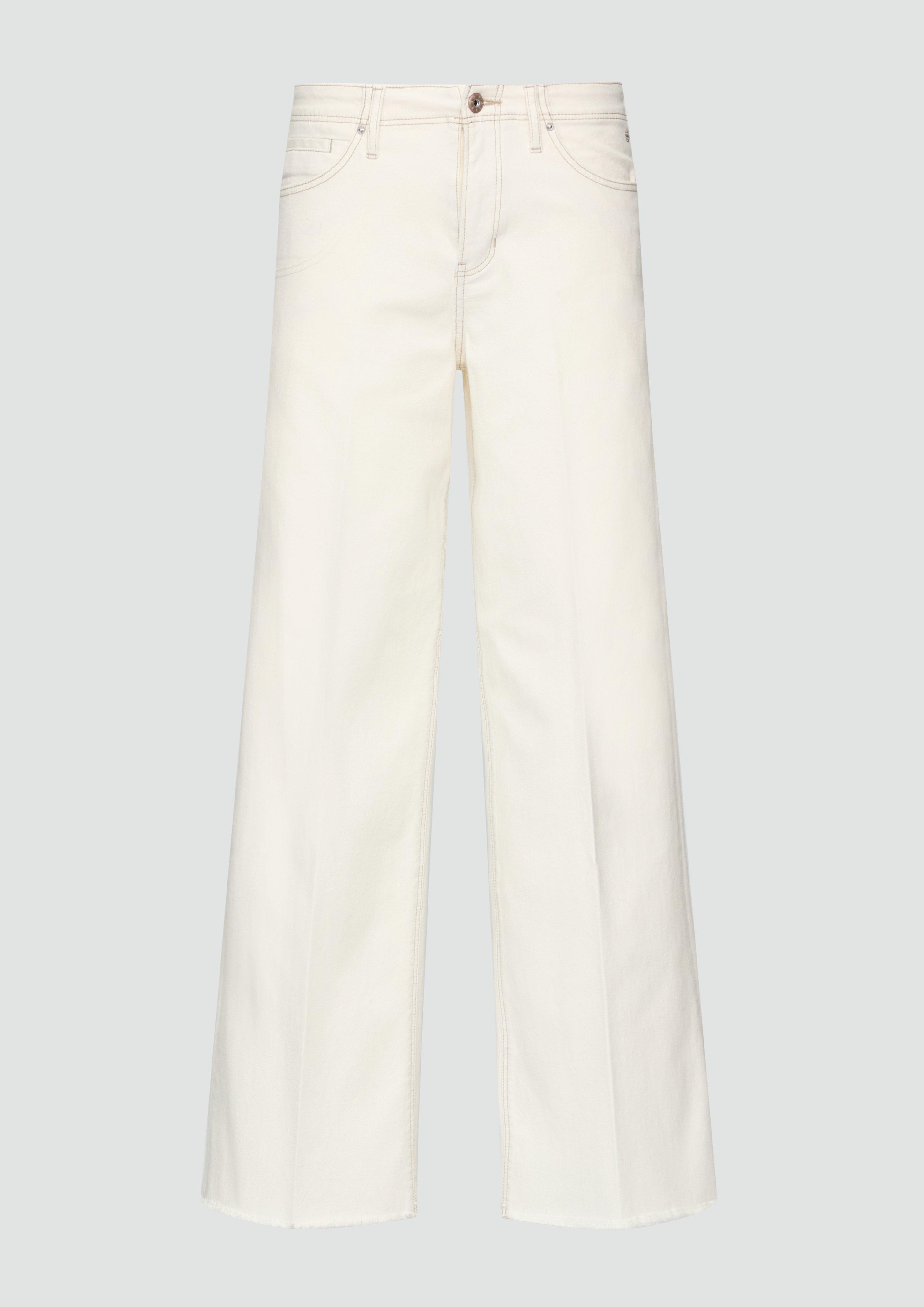 s.Oliver - Jeans Suri / Regular Fit / Mid Rise / Wide Leg / Undyed Denim, Damen, creme