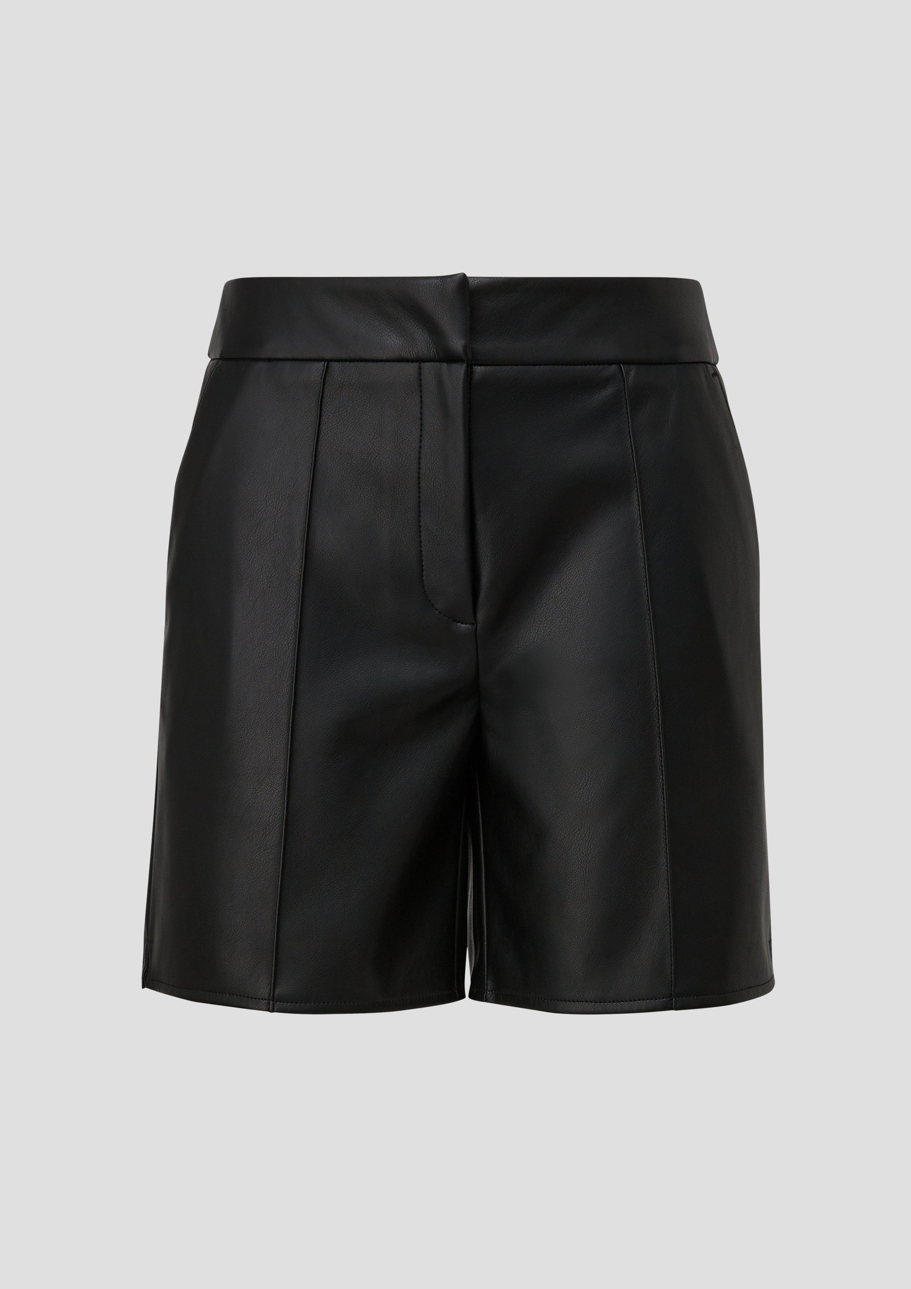 Faux leather Bermuda shorts black s.Oliver