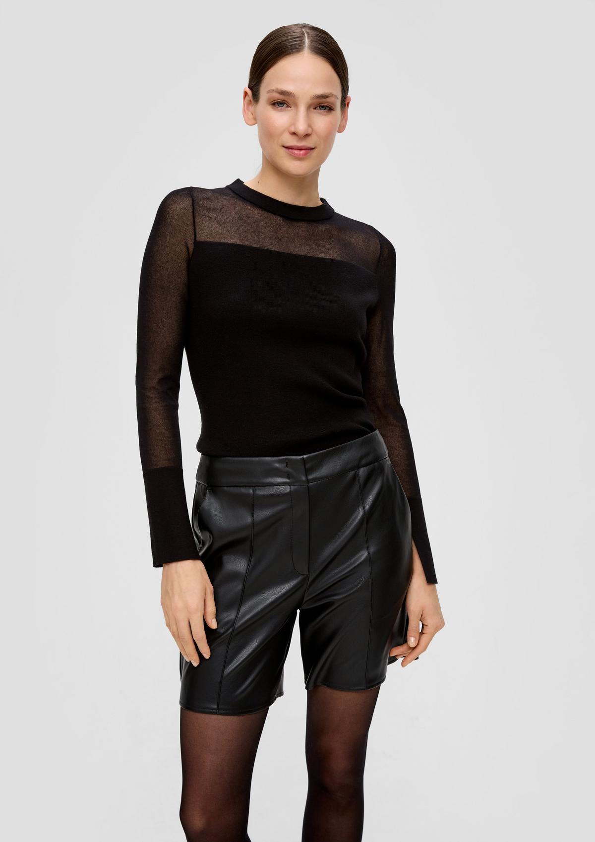 s.Oliver Faux leather Bermuda shorts