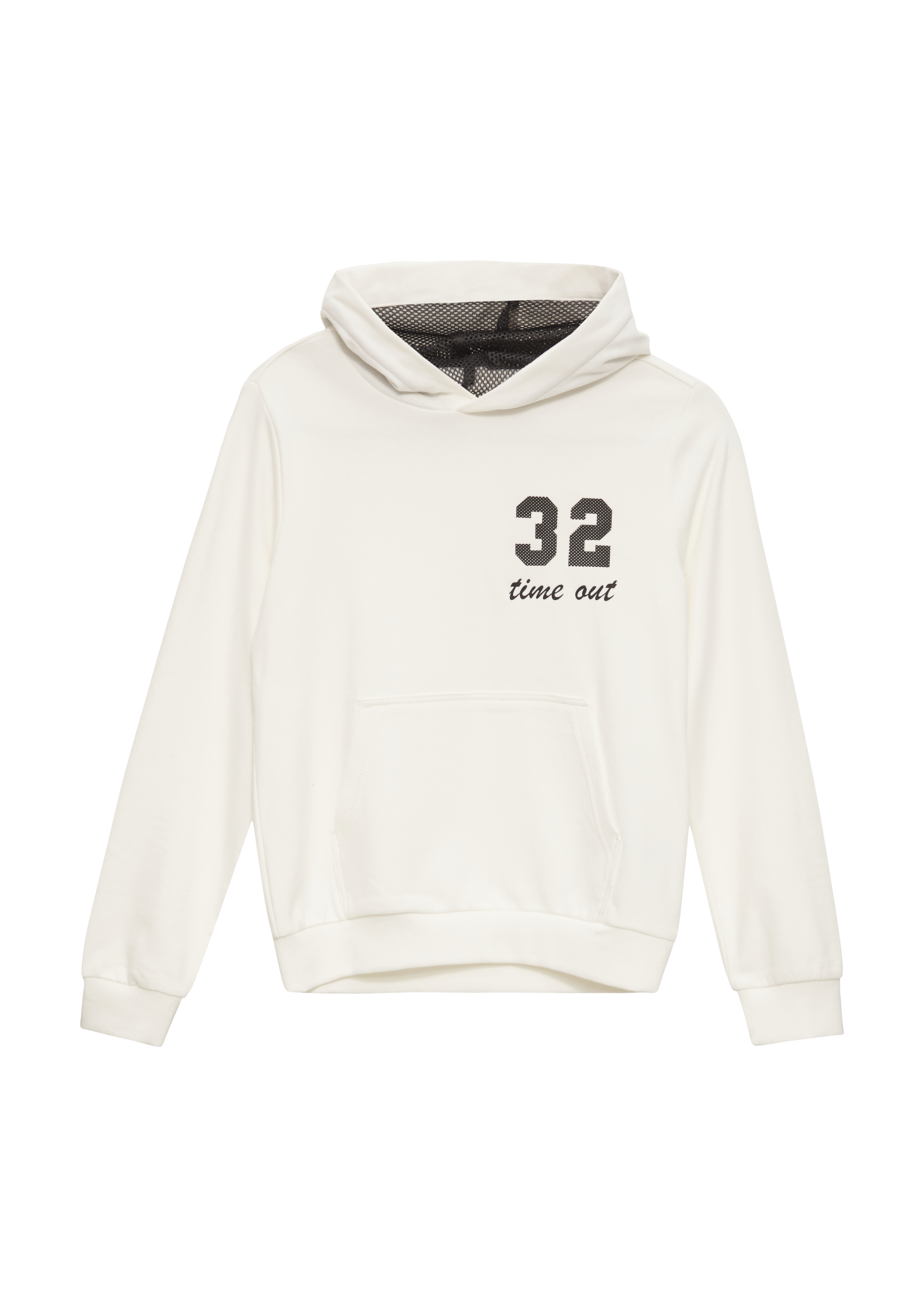 s.Oliver - Kapuzen-Sweatshirt mit Mesh-Futter, Jungen, creme|weiß