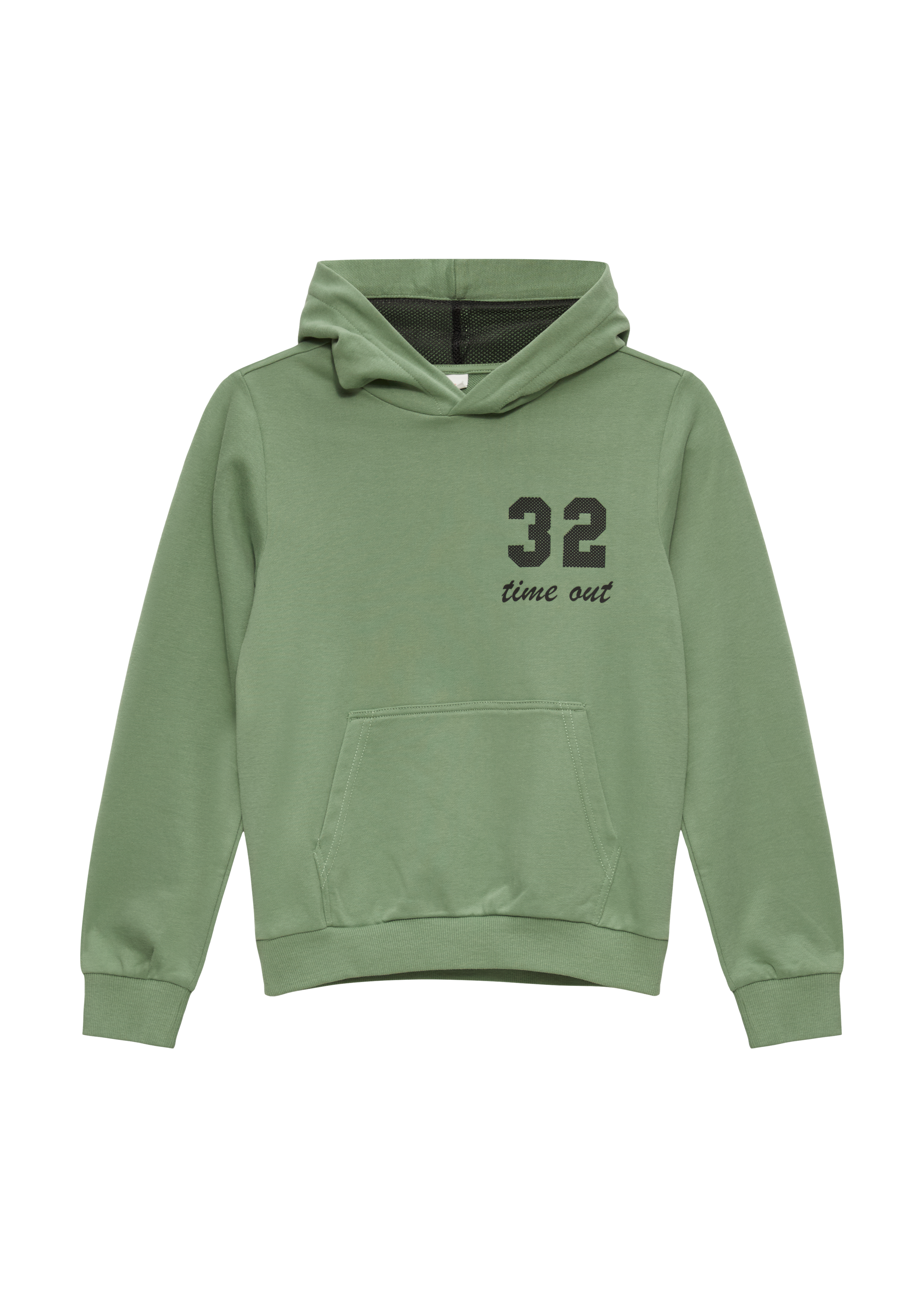 s.Oliver - Kapuzen-Sweatshirt mit Mesh-Futter, Jungen, grün