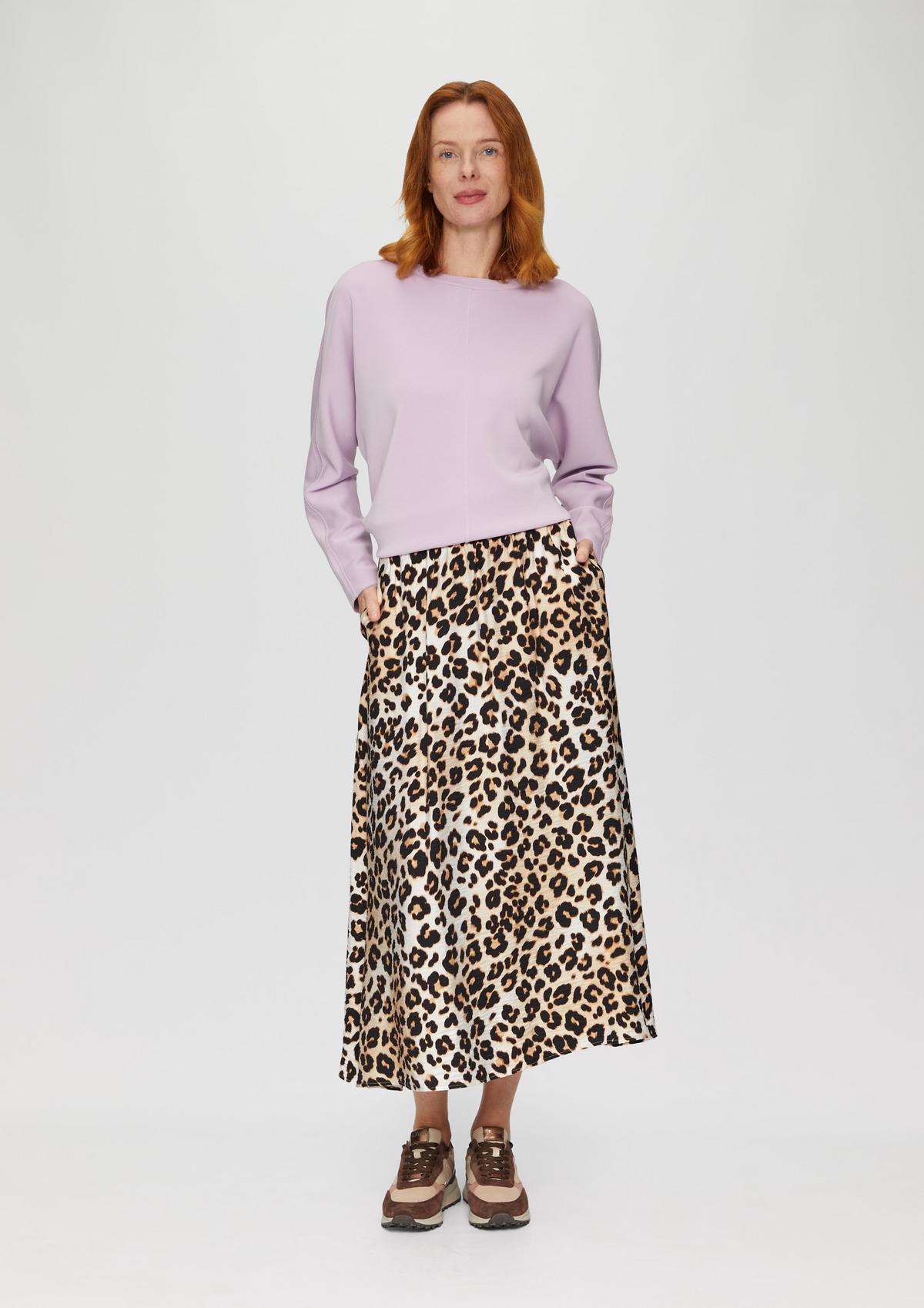 Raichel beige leopard print midi skirt hotsell