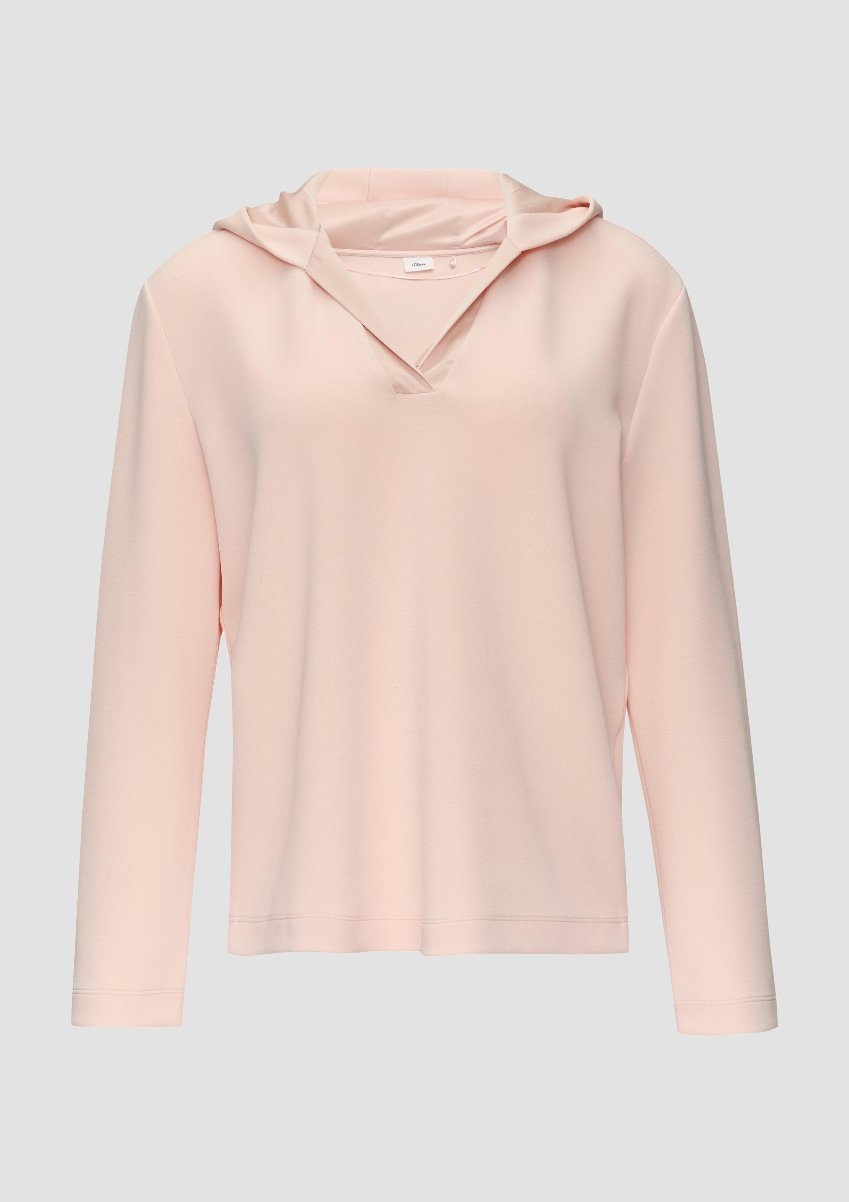 s.Oliver - Kapuzenshirt mit Satin-Details, Damen, Rosa