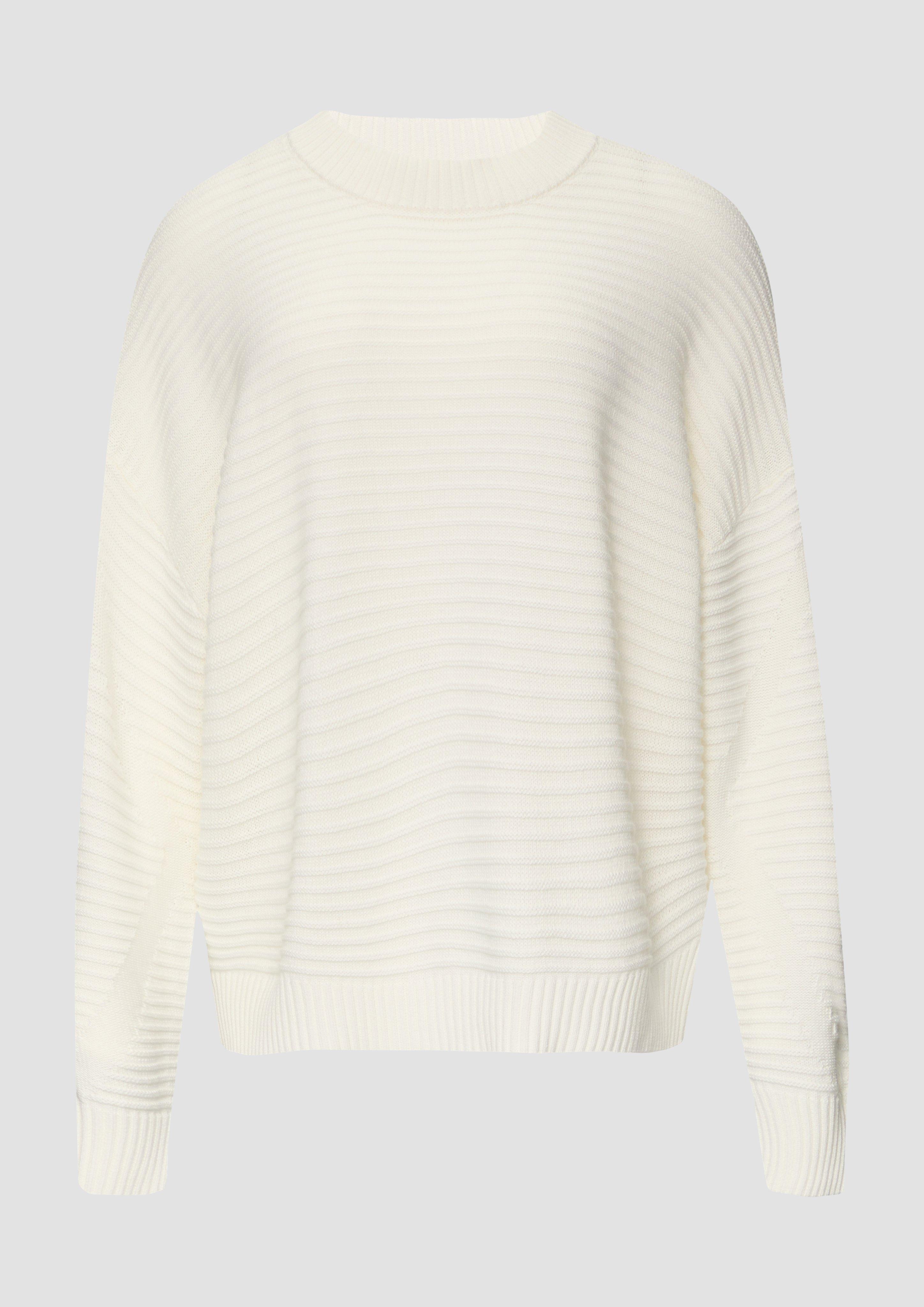 s.Oliver - Oversized Strickpullover mit Strukturdetails, Damen, creme