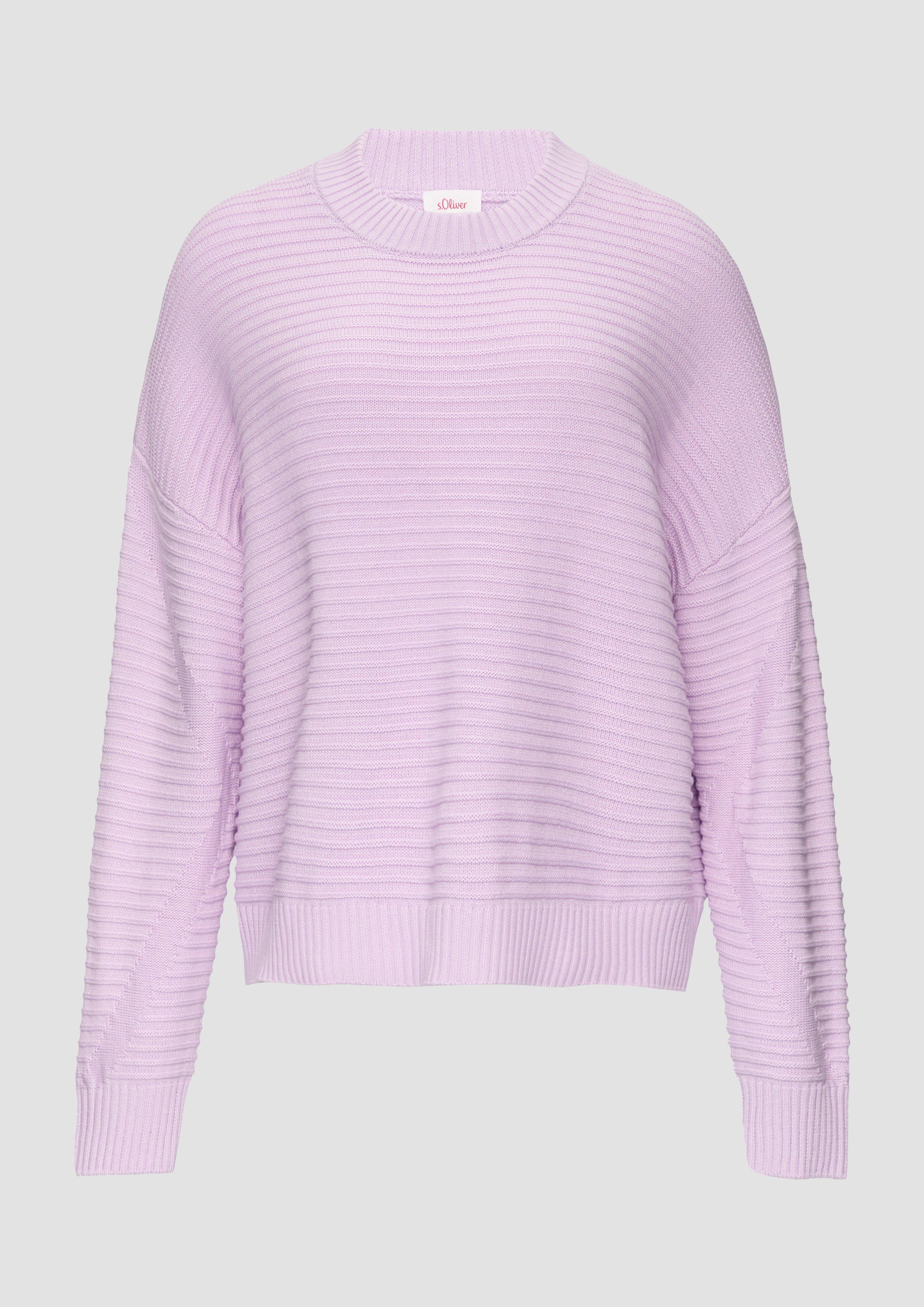 Thumbnail - s.Oliver - Oversized Strickpullover mit Strukturdetails, Damen, lila