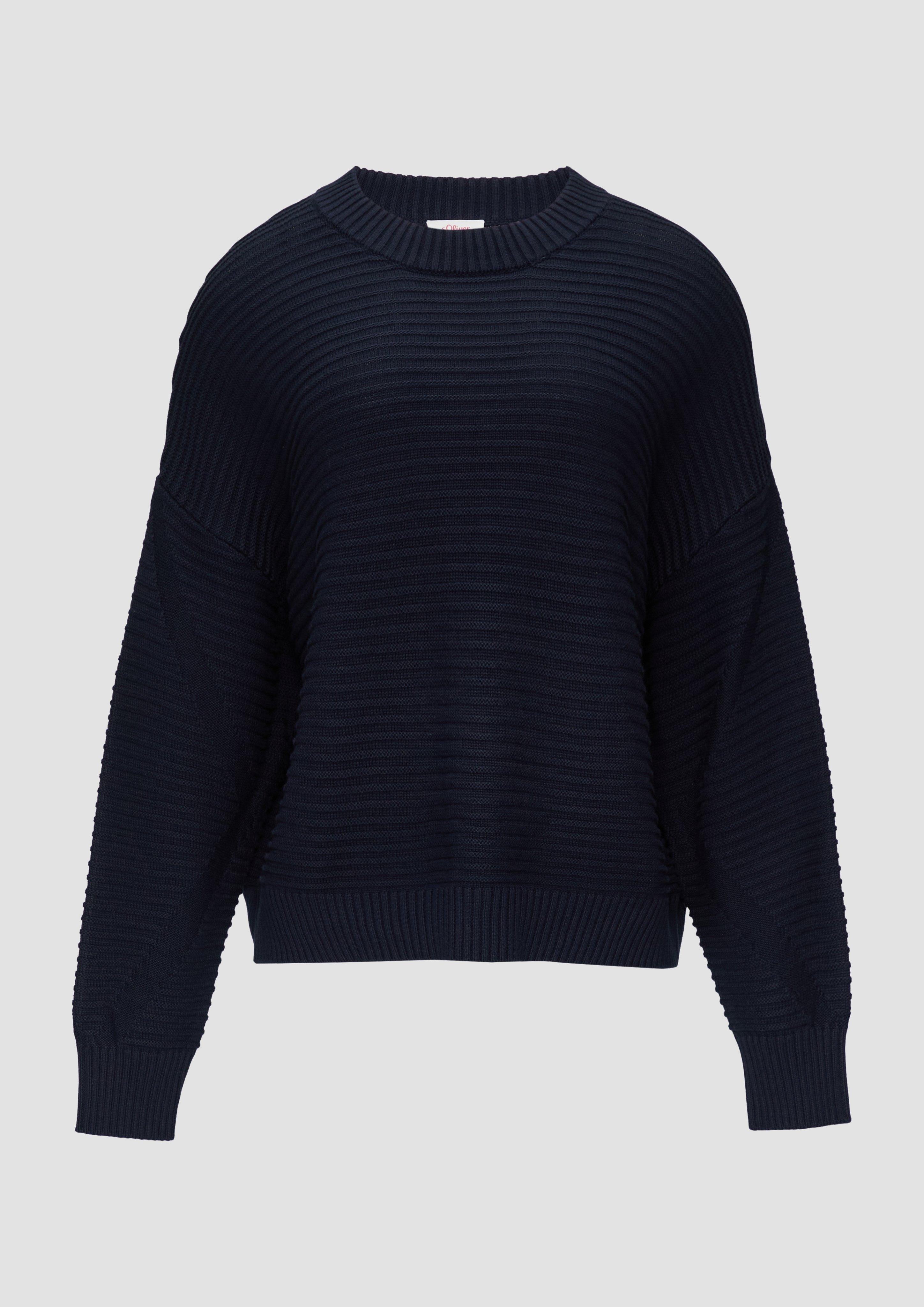 Thumbnail - s.Oliver - Oversized Strickpullover mit Strukturdetails, Damen, blau