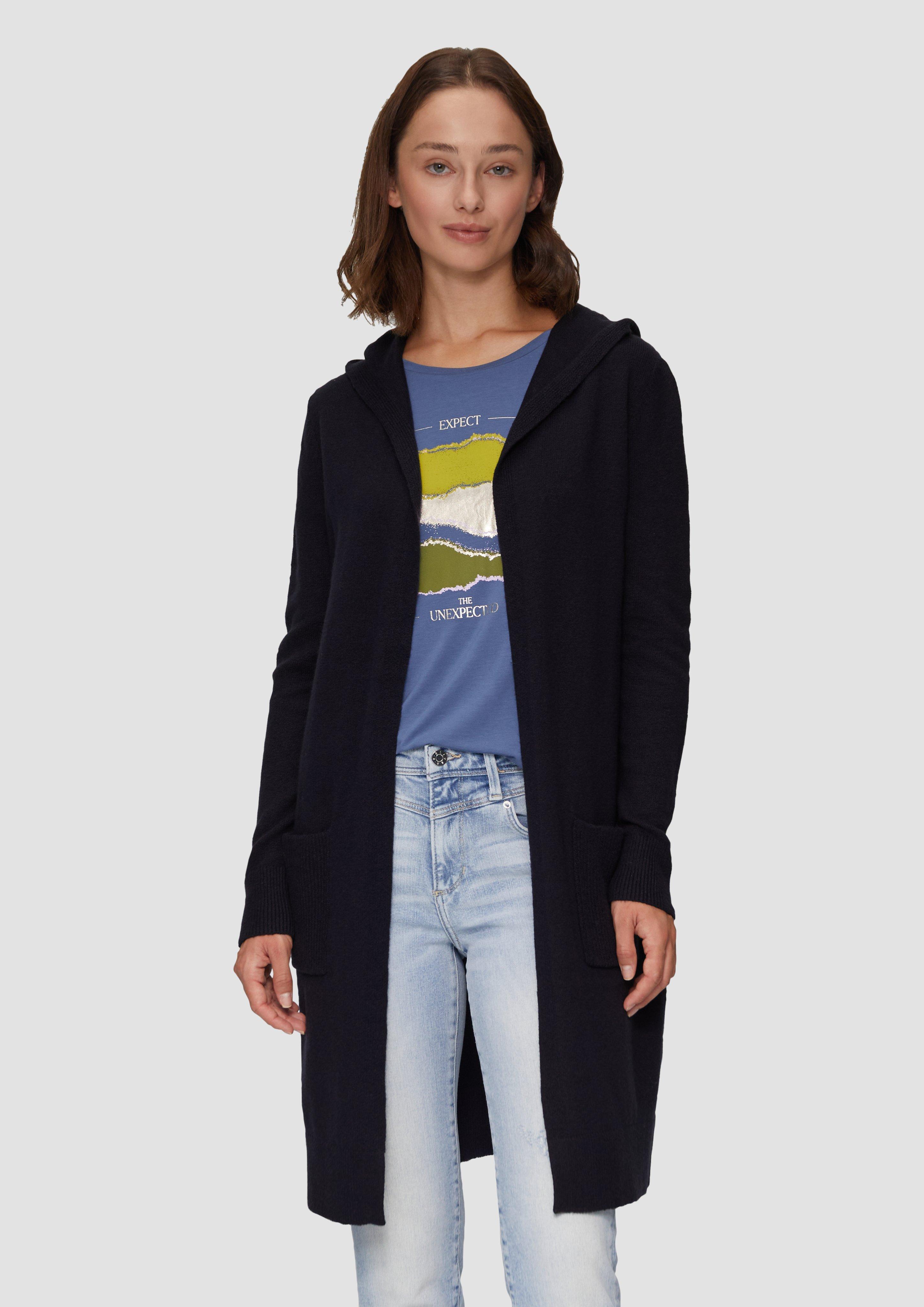 S.Oliver Long-Cardigan mit Kapuze