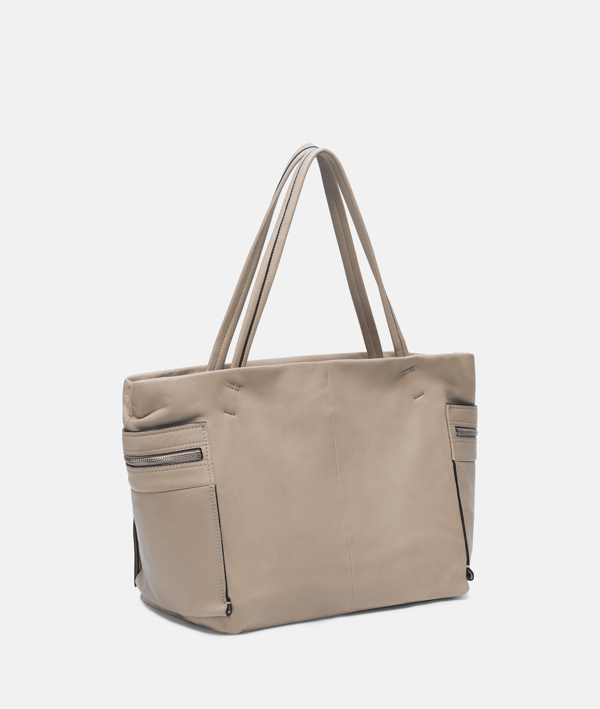 Thumbnail - Liebeskind Berlin - Geräumiger Shopper aus weichem Leder -  Beige
