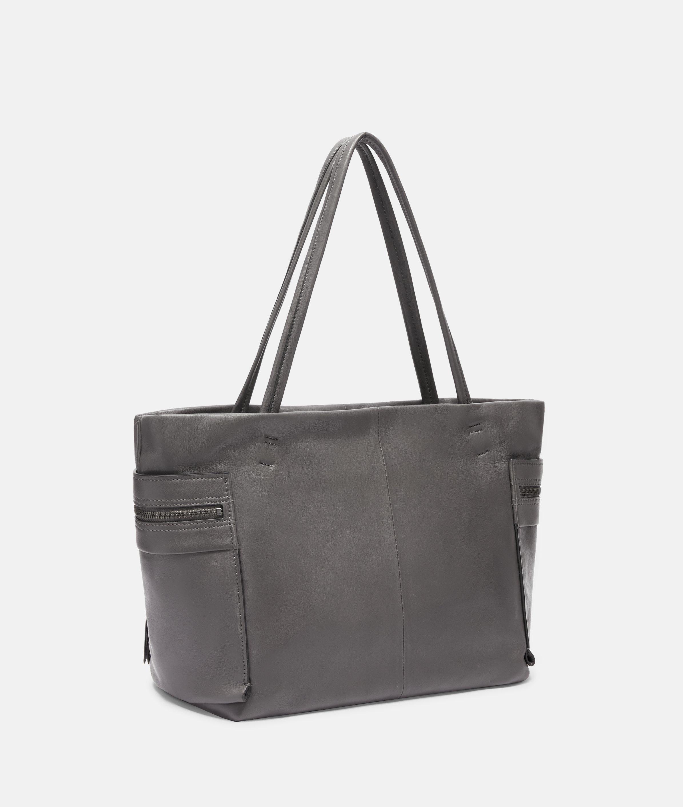 Thumbnail - Liebeskind Berlin - Geräumiger Shopper aus weichem Leder -  grau