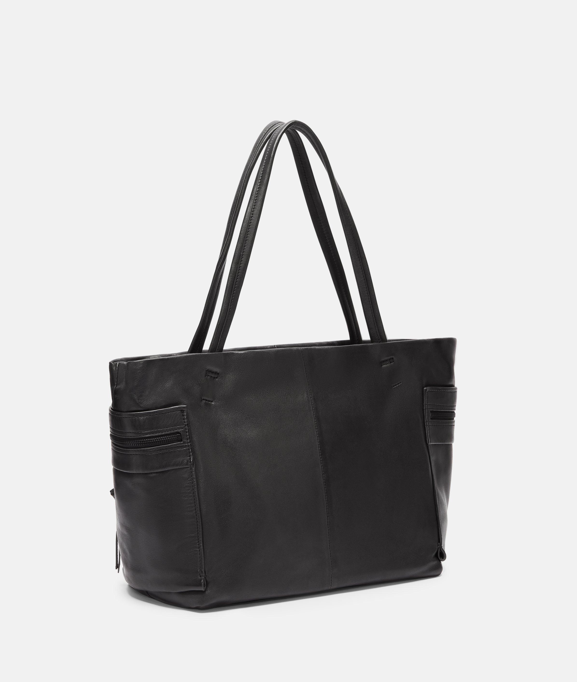 Thumbnail - Liebeskind Berlin - Geräumiger Shopper aus weichem Leder -  schwarz