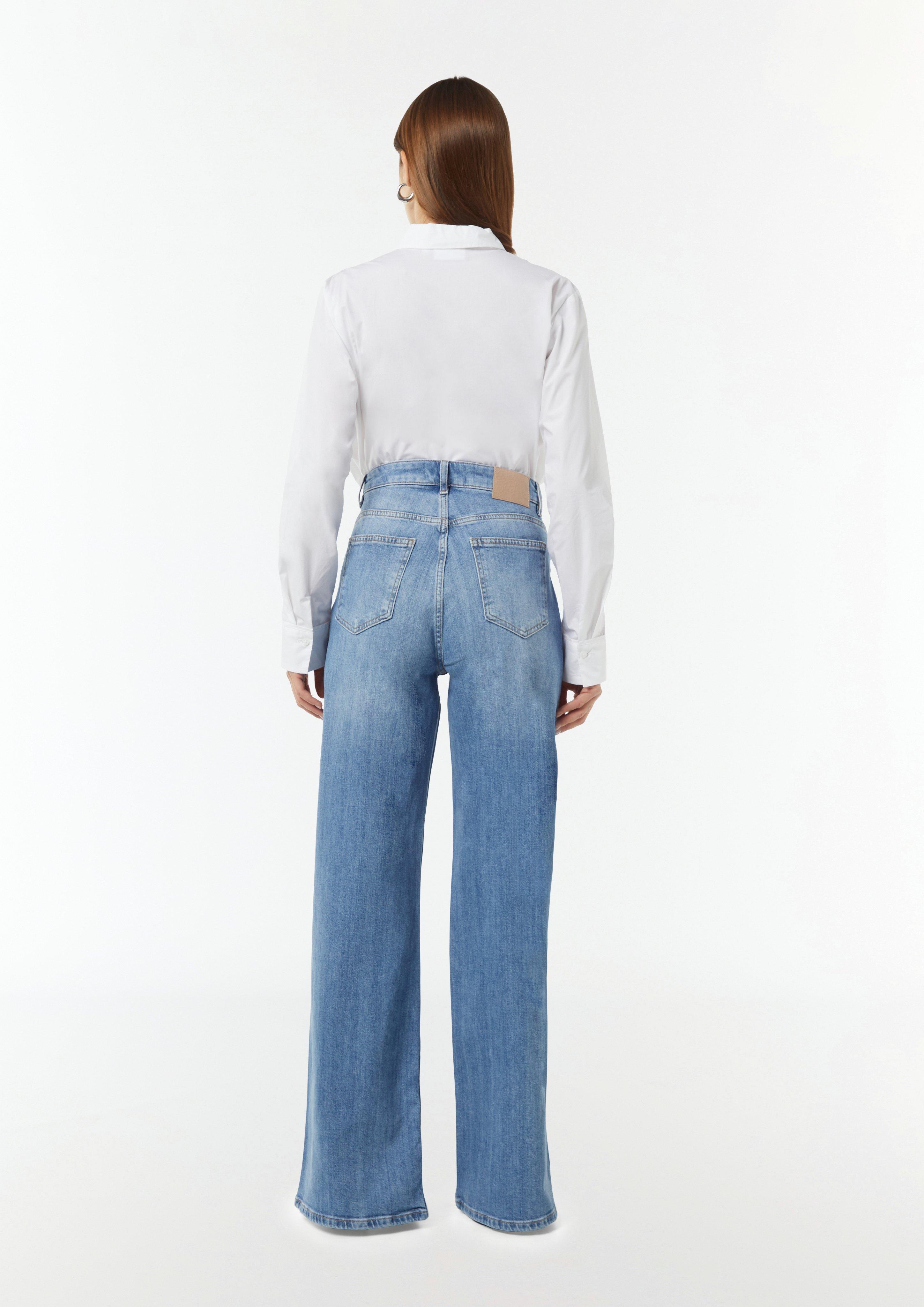 Wide-leg jeans with hem slits - blue | Comma Wide-leg jeans with hem slits - blue | Comma