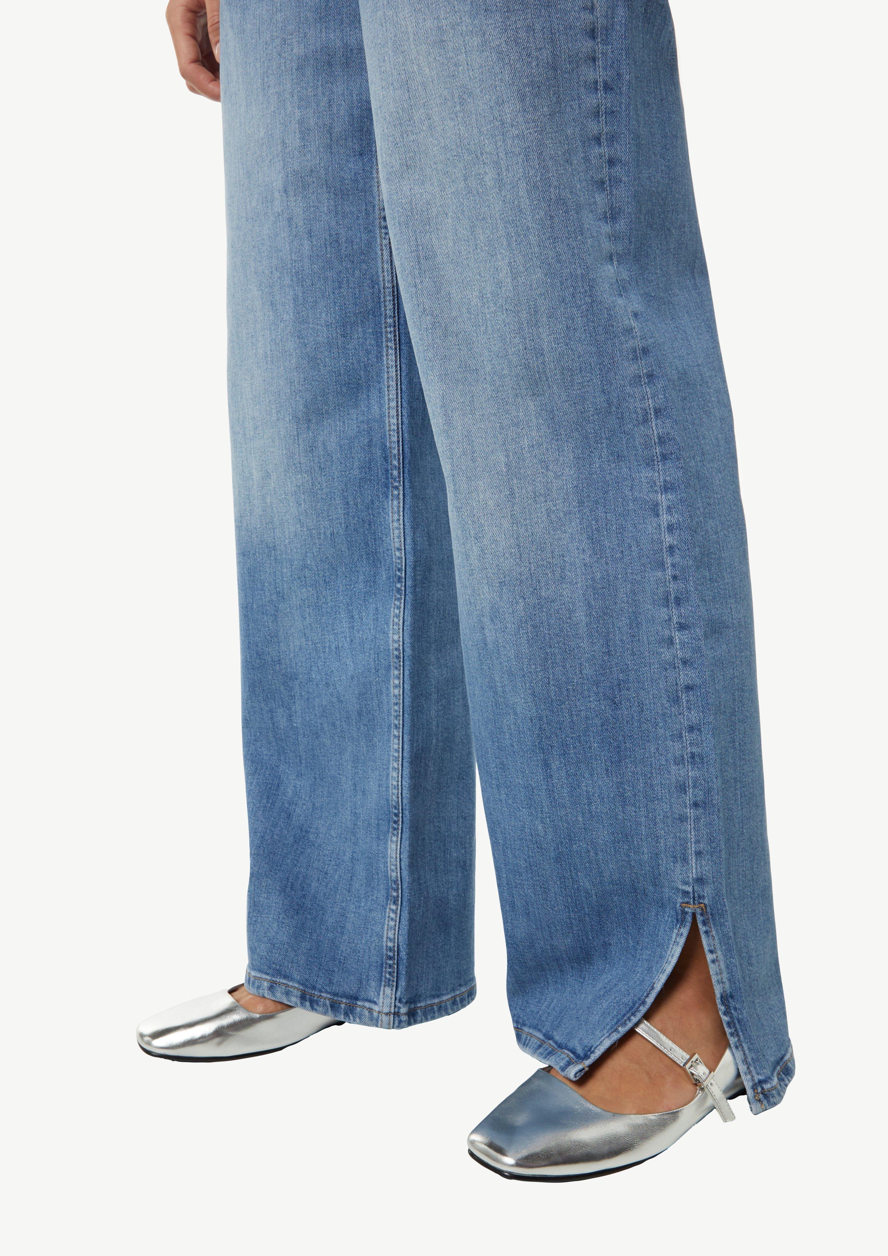 Wide-leg jeans with hem slits - blue | Comma Wide-leg jeans with hem slits - blue | Comma