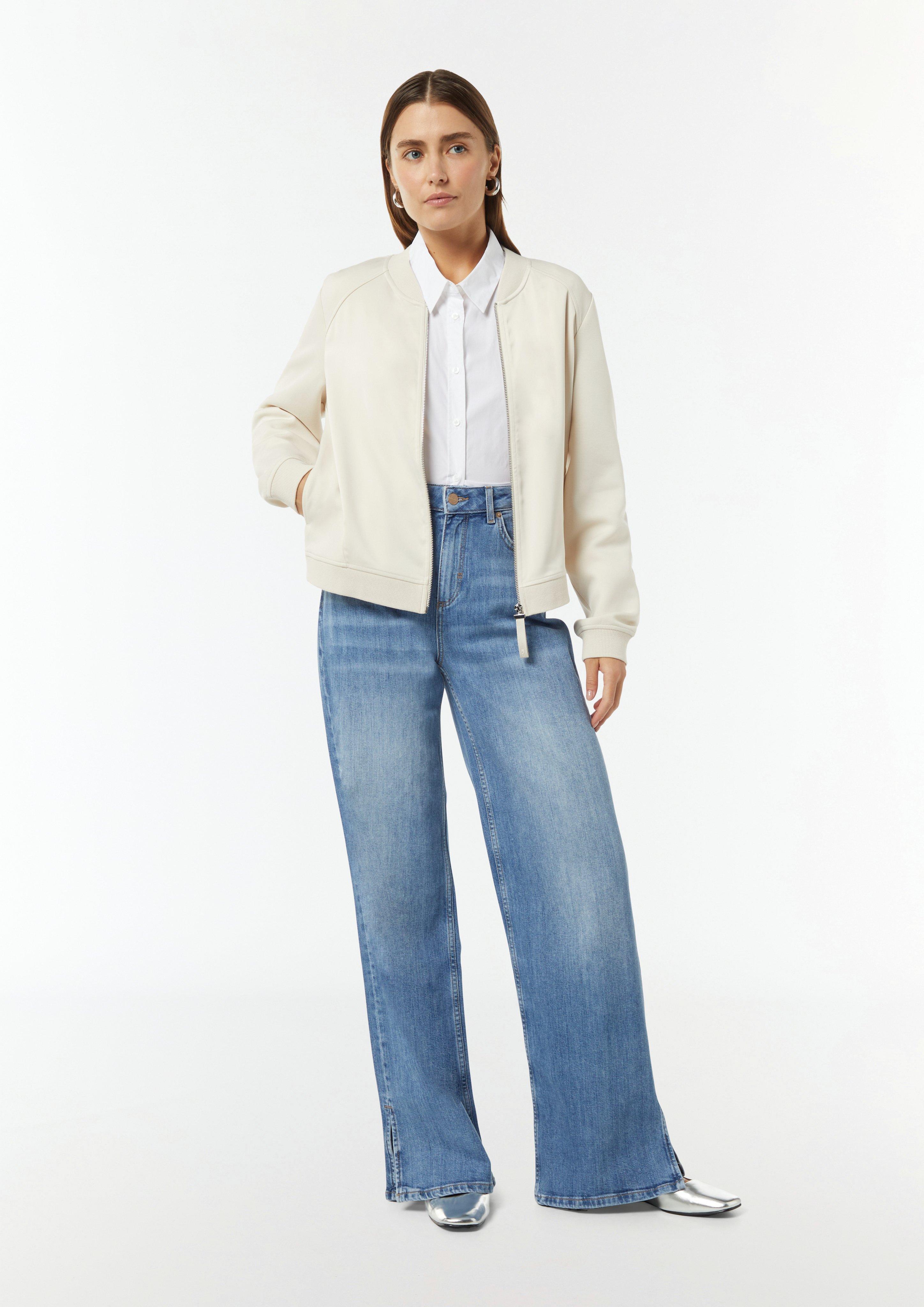 Wide-leg jeans with hem slits - blue | Comma Wide-leg jeans with hem slits - blue | Comma
