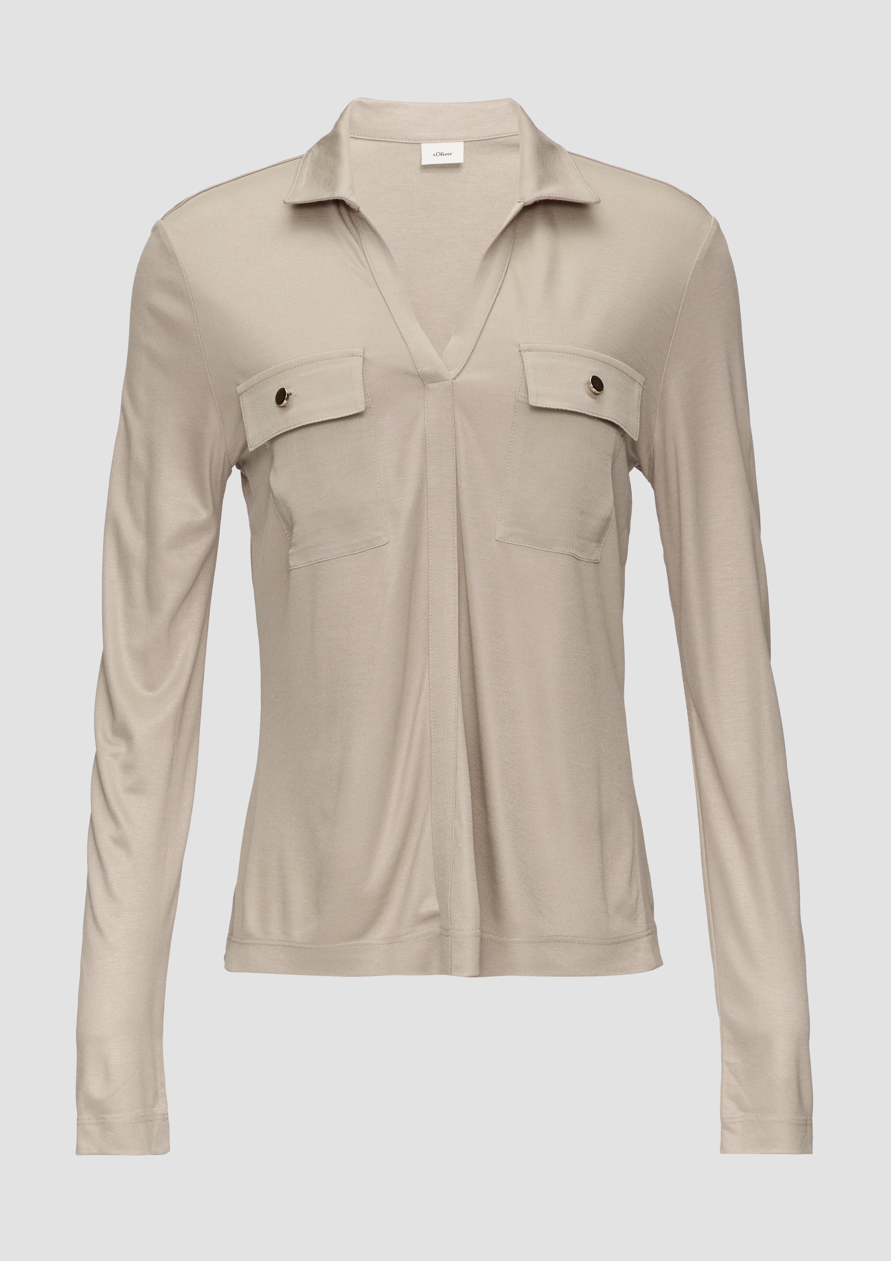 s.Oliver - Longsleeve aus Viskose, Damen, Beige