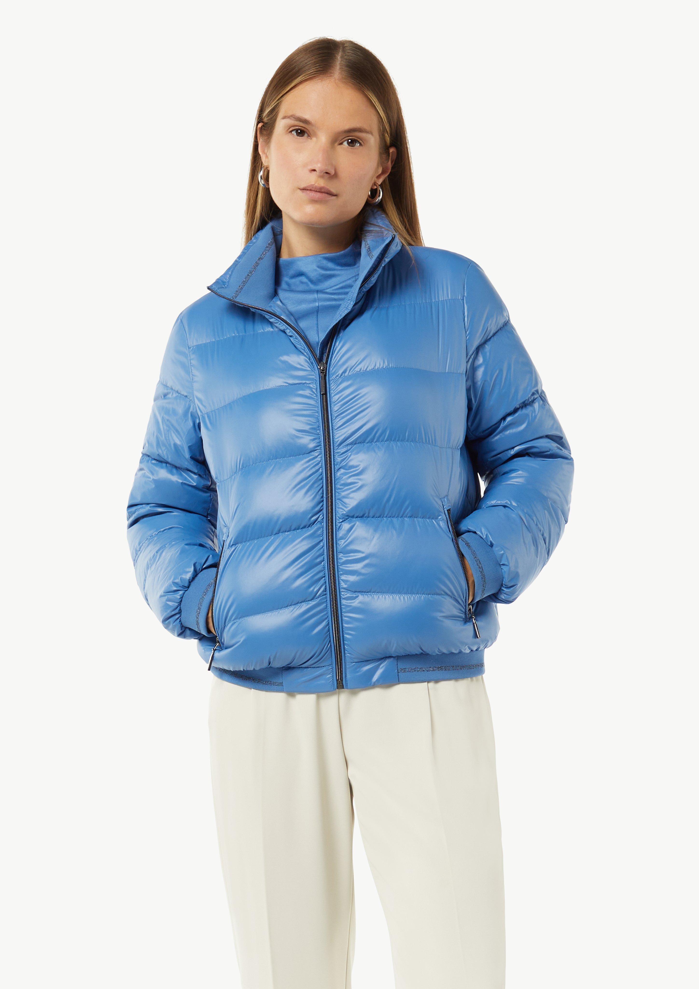 Puffer jacket with a stand-up collar and ribbed trims Puffer jacket with a stand-up collar and ribbed trims