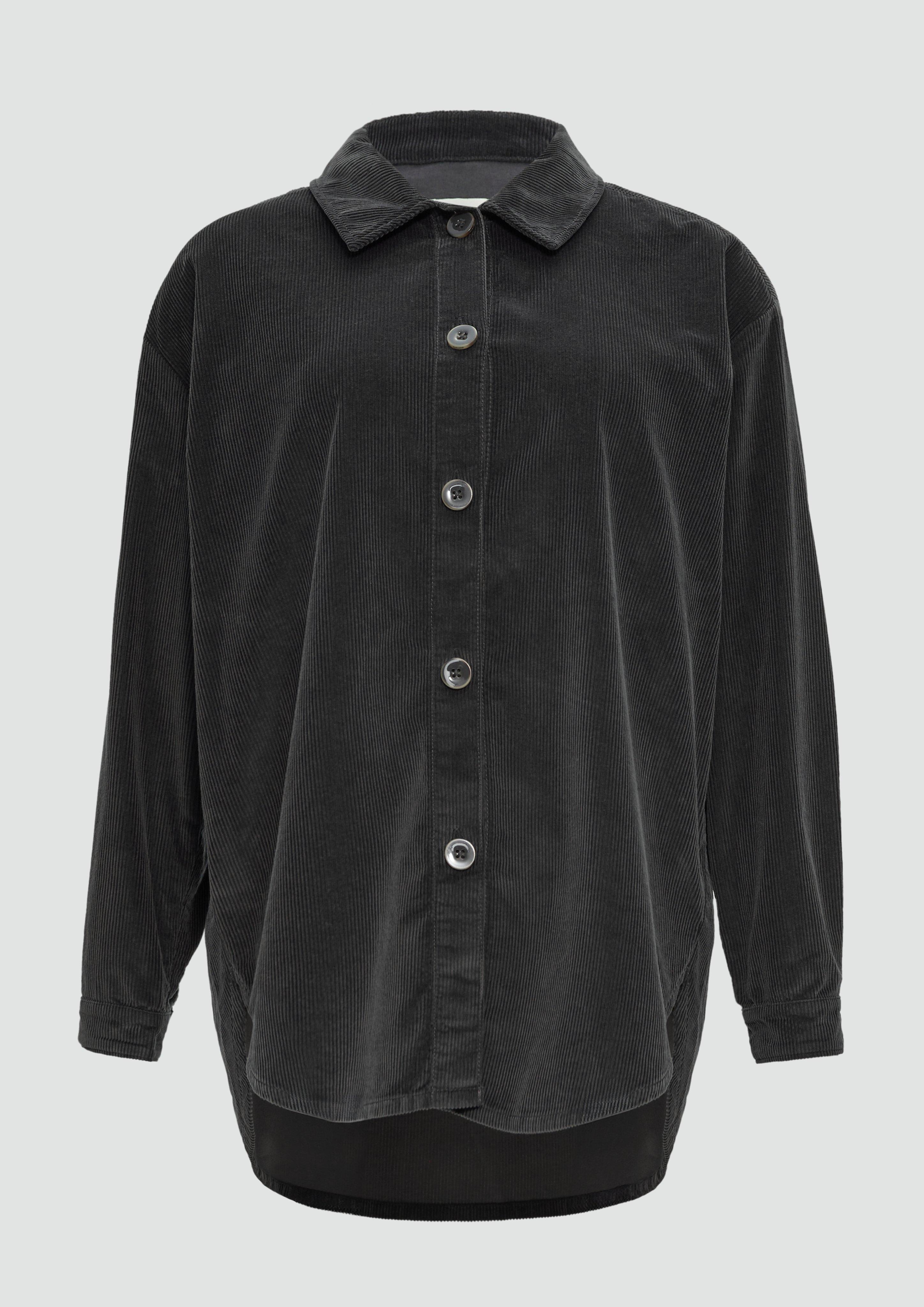 Thumbnail - s.Oliver - Overshirt aus Cord mit seitlichen Eingrifftaschen, Damen, grau