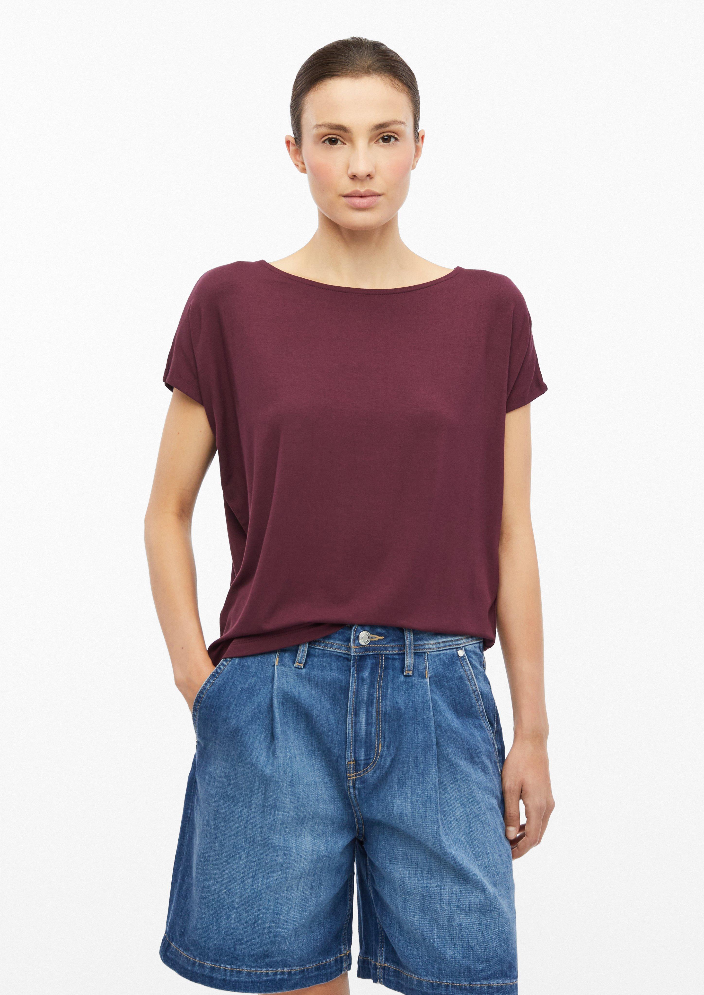 Damen Fließendes Jersey-Shirt mit überschnittenen Schultern in  von s.Oliver