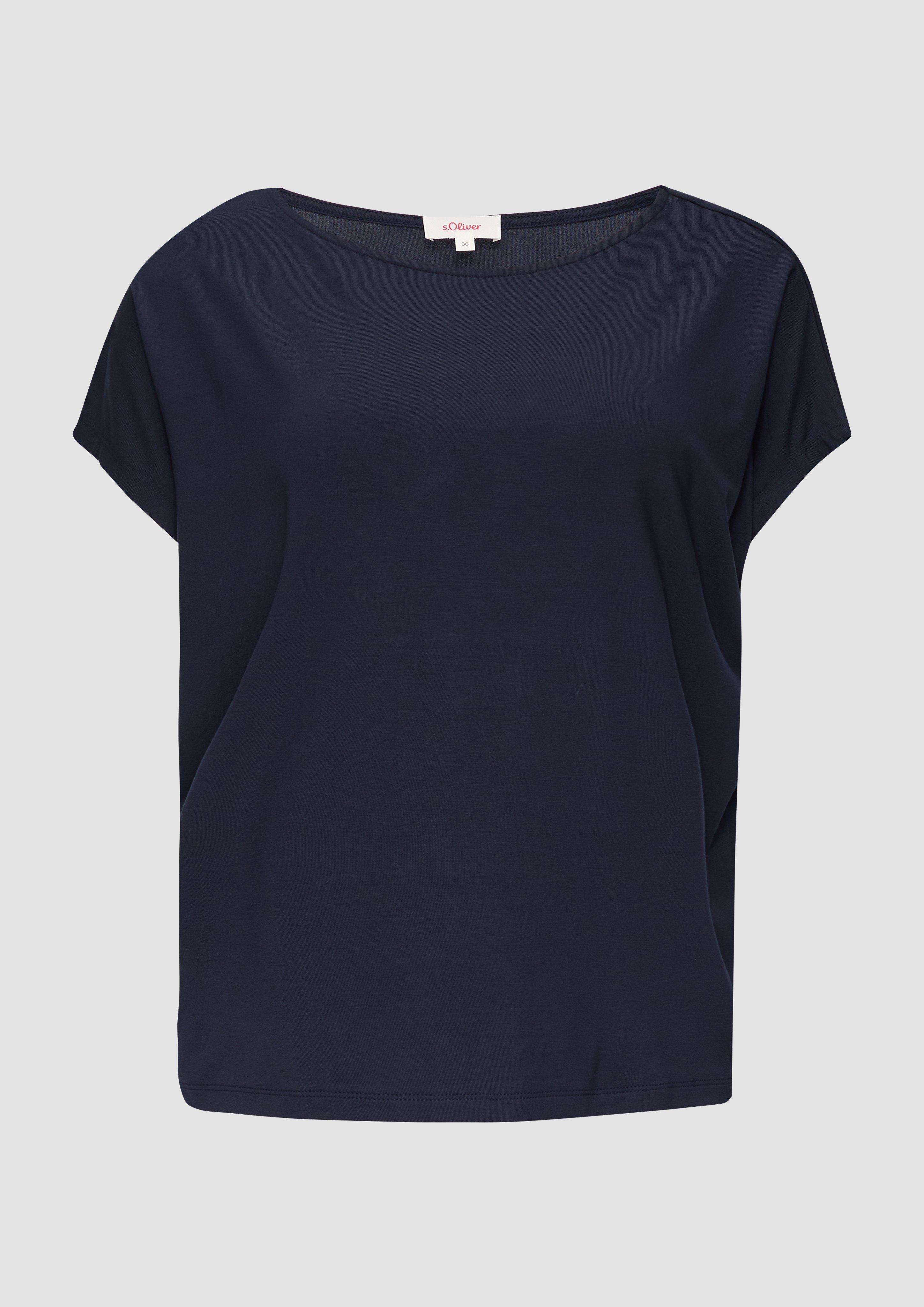 s.Oliver - Jerseyshirt mit überschnittenen Schultern, Damen, blau