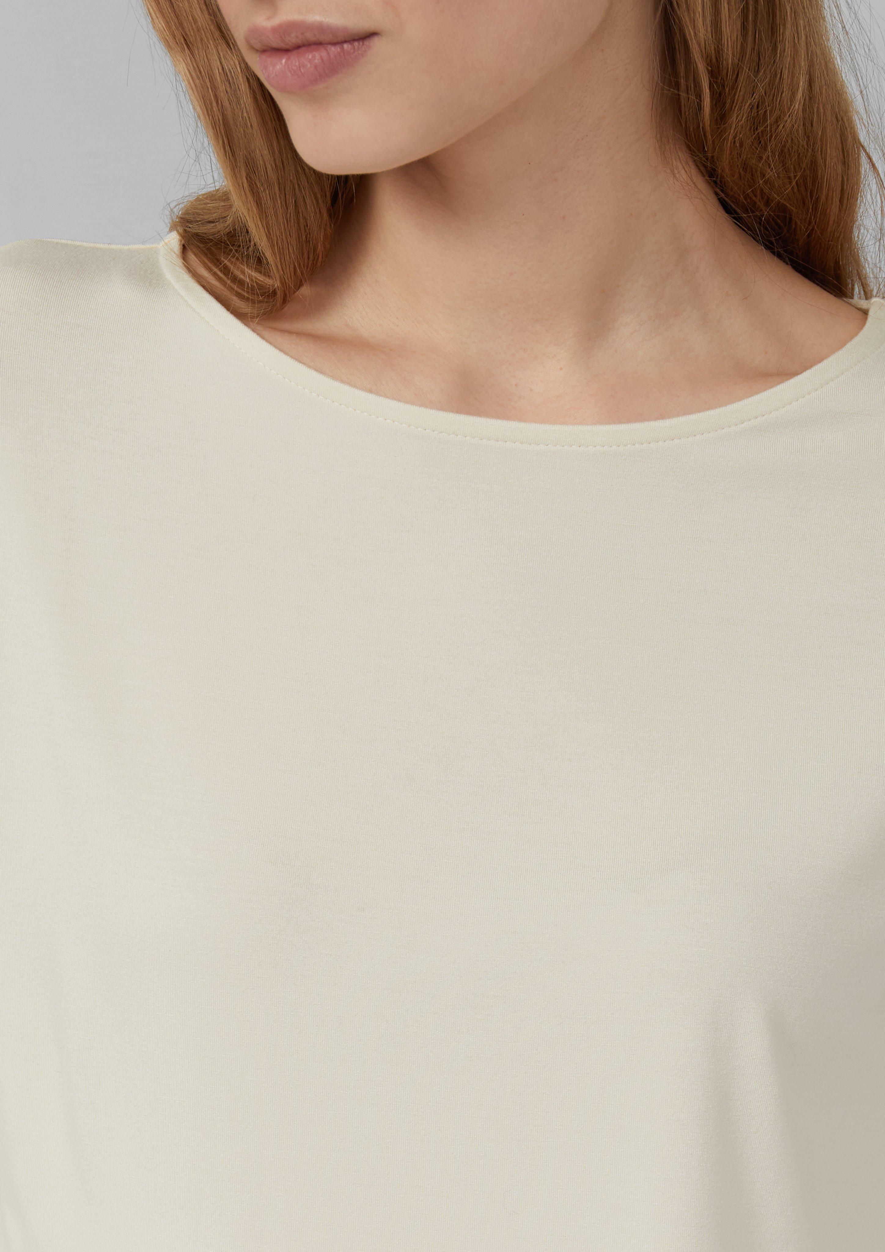 Fließendes Jersey-Shirt mit überschnittenen Schultern