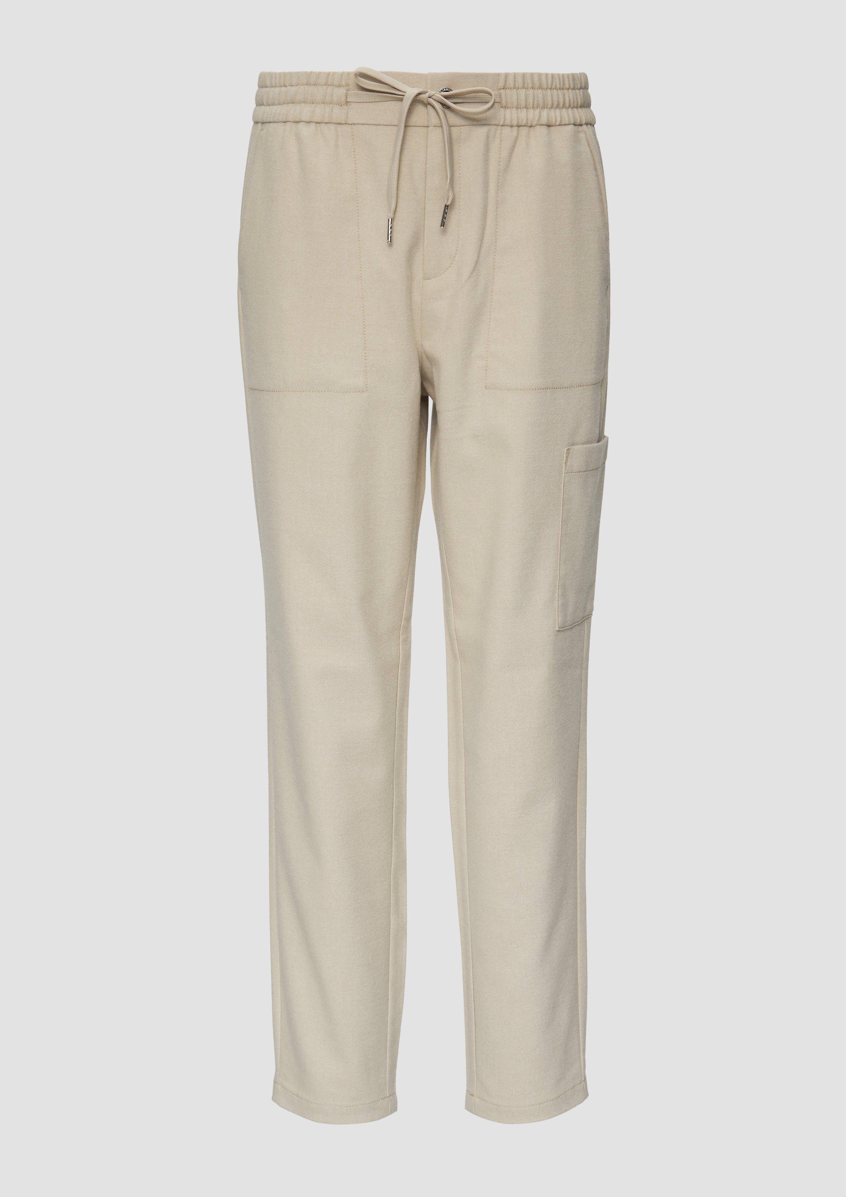 s.Oliver - Weiche Relaxed-Jogpants mit Tapered Leg, Damen, Beige