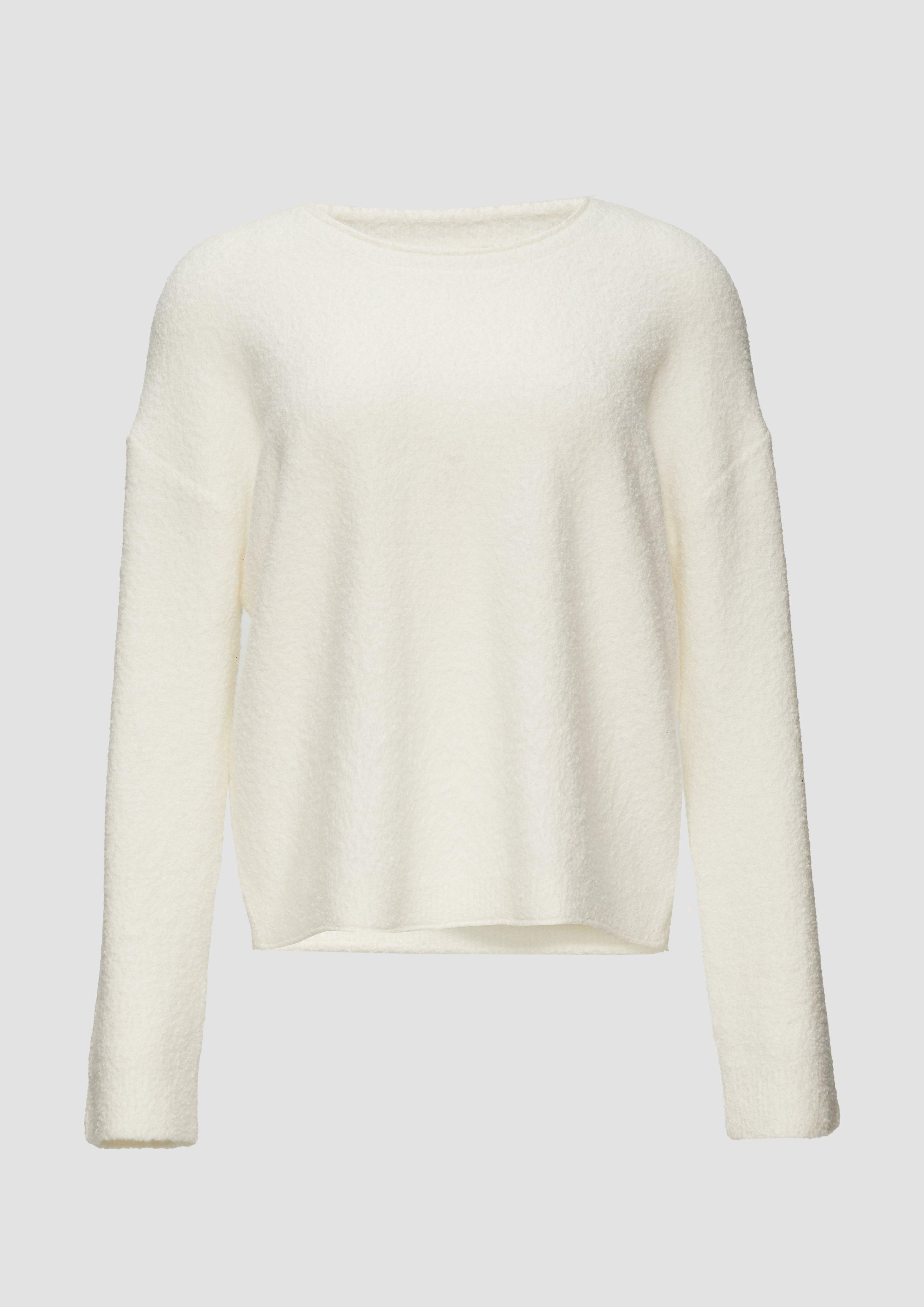 s.Oliver - Weicher Strickpullover aus Bouclé, Damen, creme