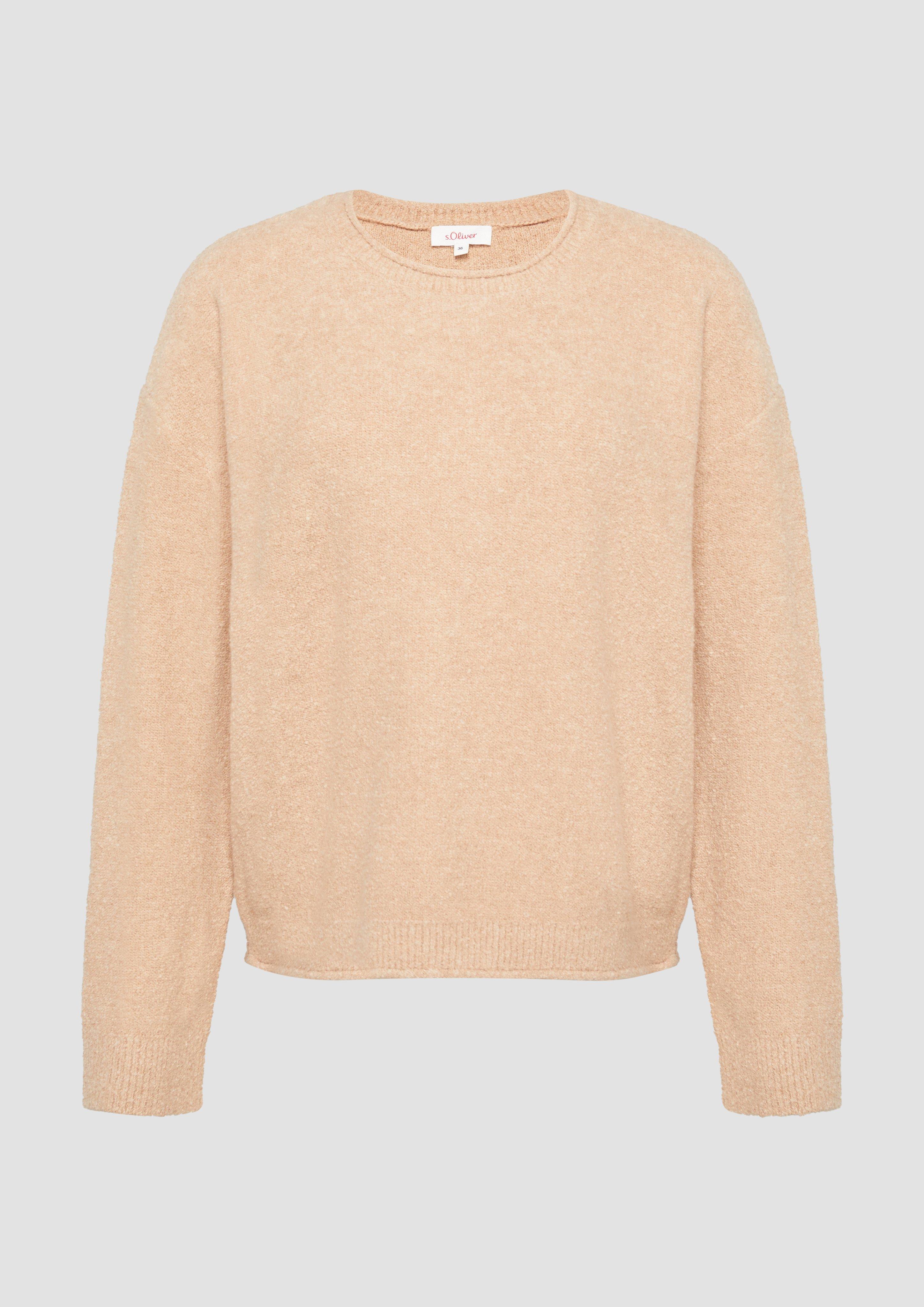 s.Oliver - Weicher Strickpullover aus Bouclé, Damen, braun