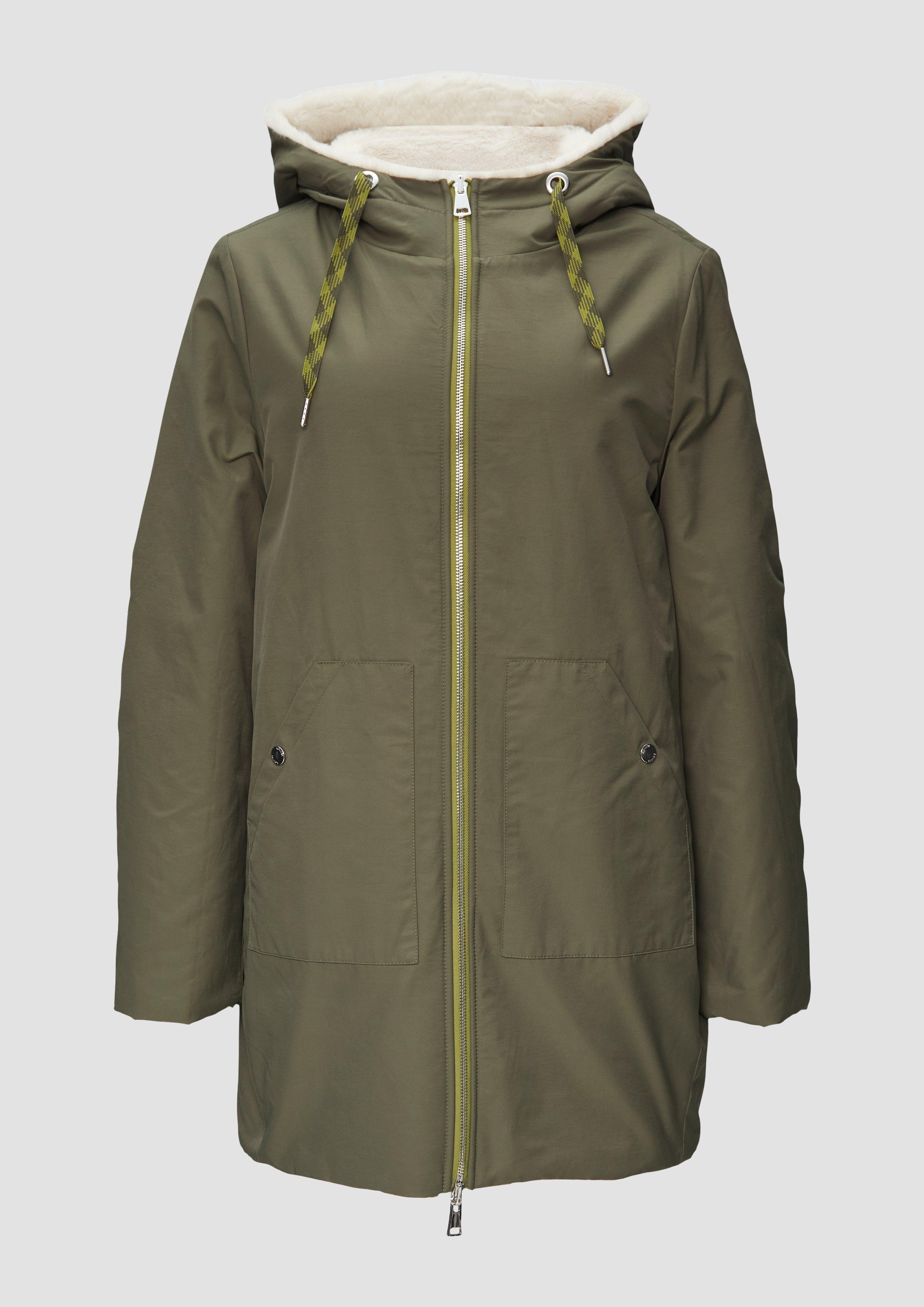 s.Oliver - Wendbarer Parka mit Kunstfell, Damen, Grün