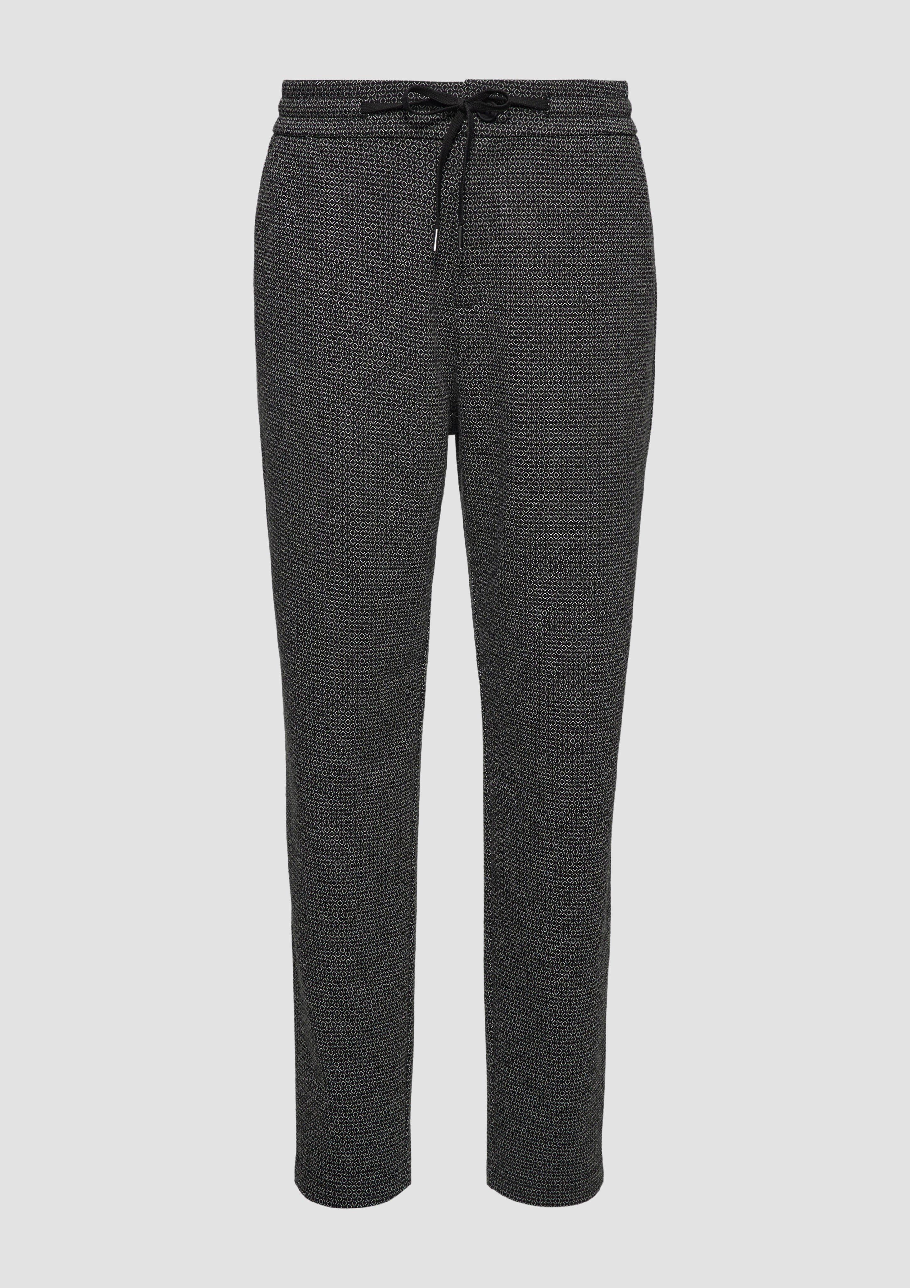 s.Oliver - Elastische Jogpants mit Muster, Damen, schwarz