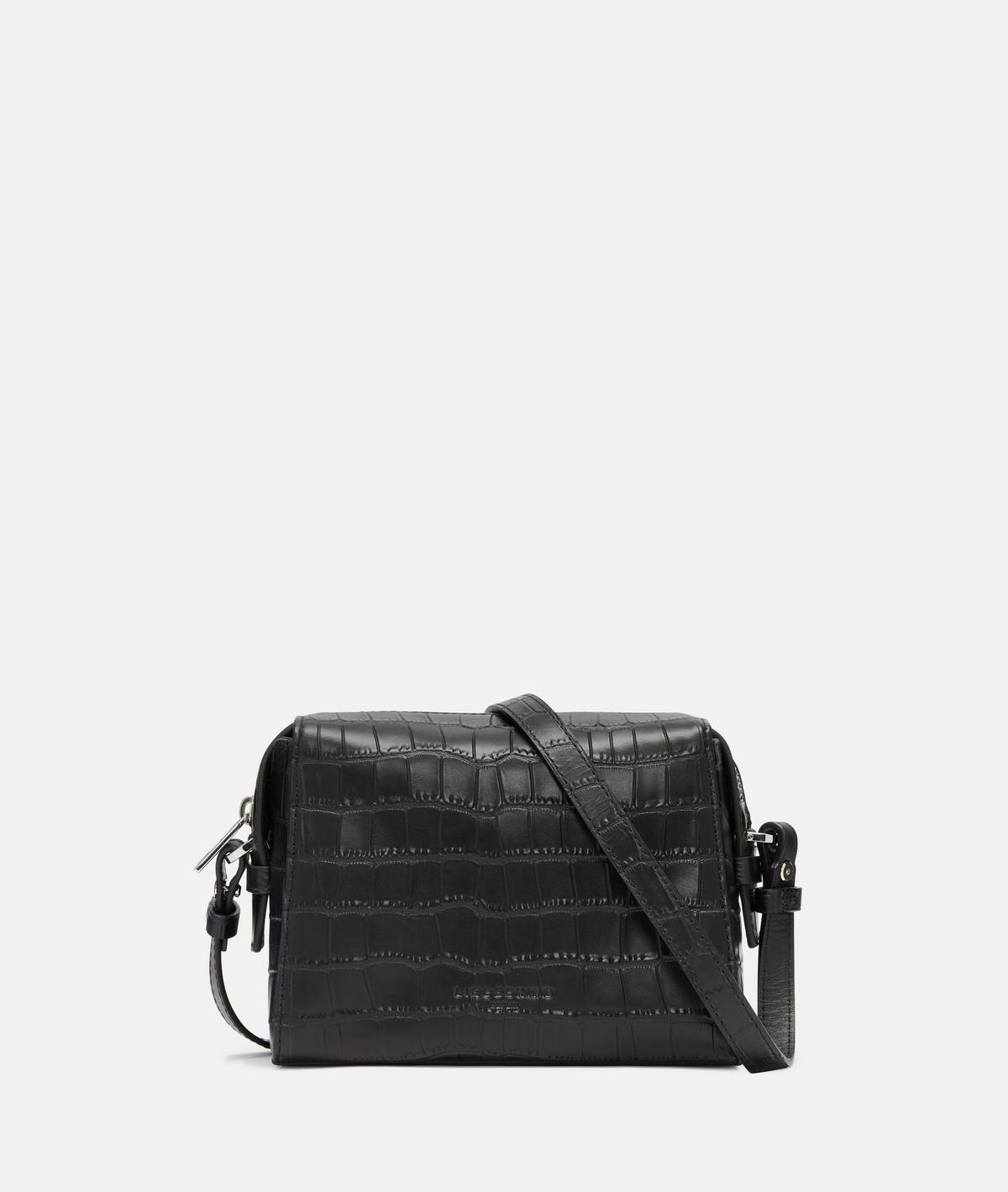 Liebeskind Berlin Black Croc Embossed Pouch Crossbody 2024 Mini Bag