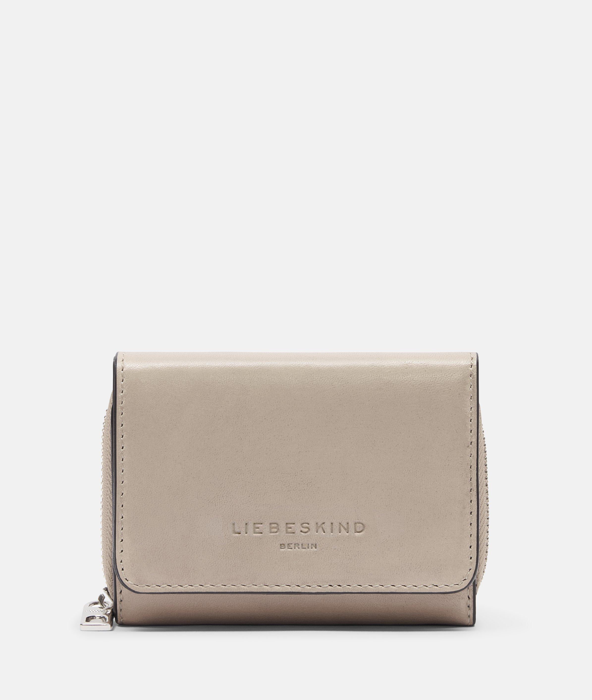 Liebeskind Berlin - Kleine, aufklappbare Geldbörse aus Leder -  Beige
