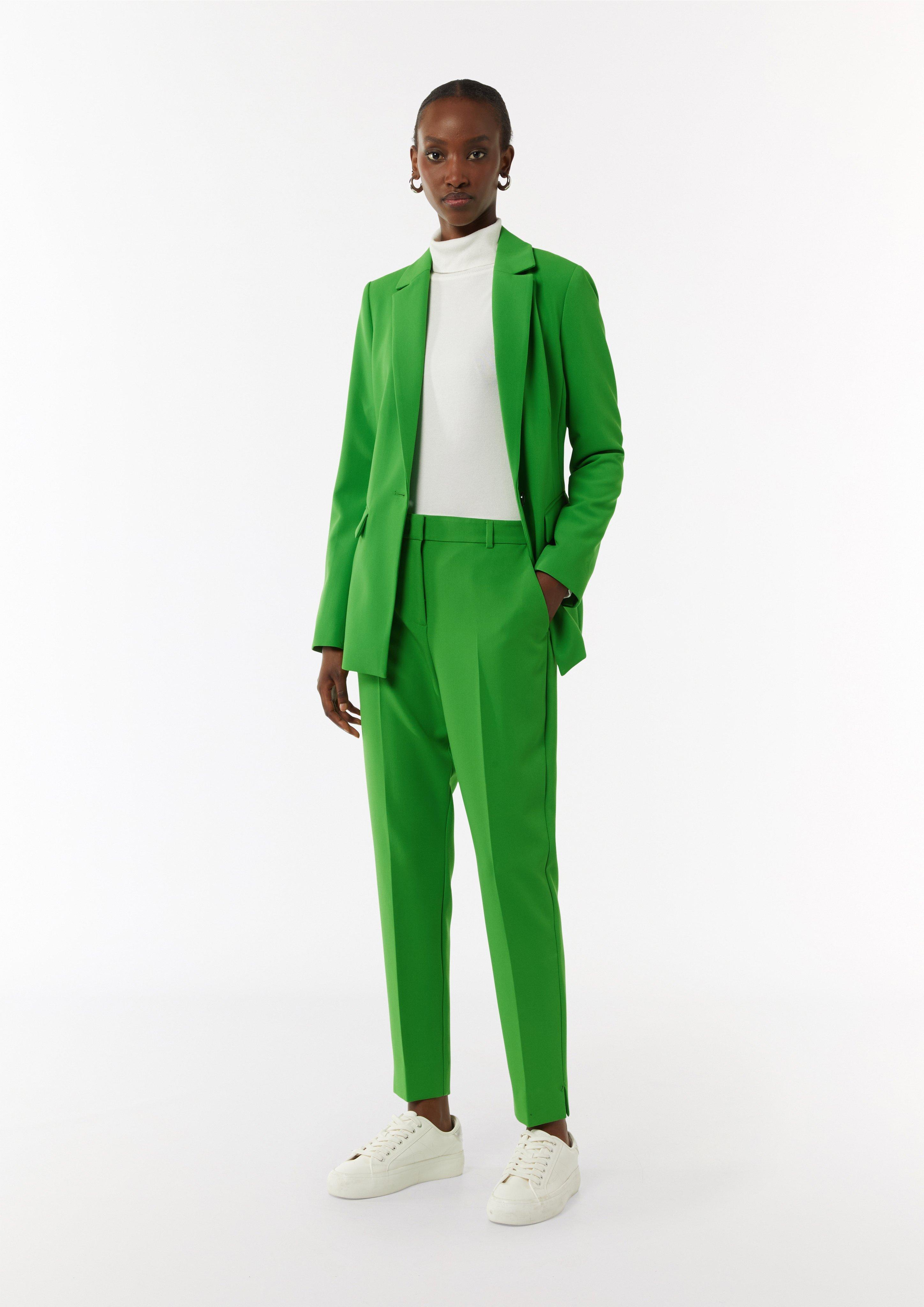 Marlene trousers with a mid-rise waistband - green | Comma Marlene trousers with a mid-rise waistband - green | Comma