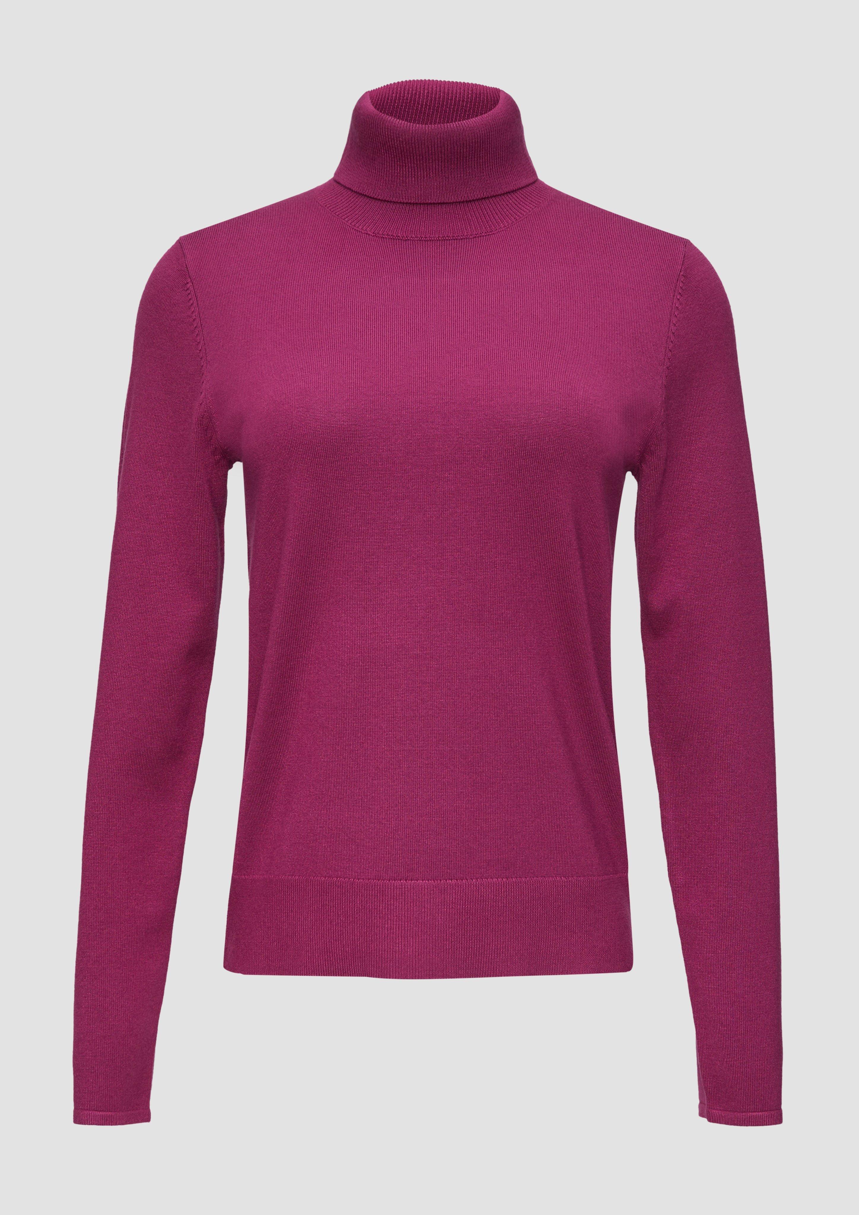 s.Oliver - Feiner Rollkragenpullover aus Viskosemix, Damen, Rosa