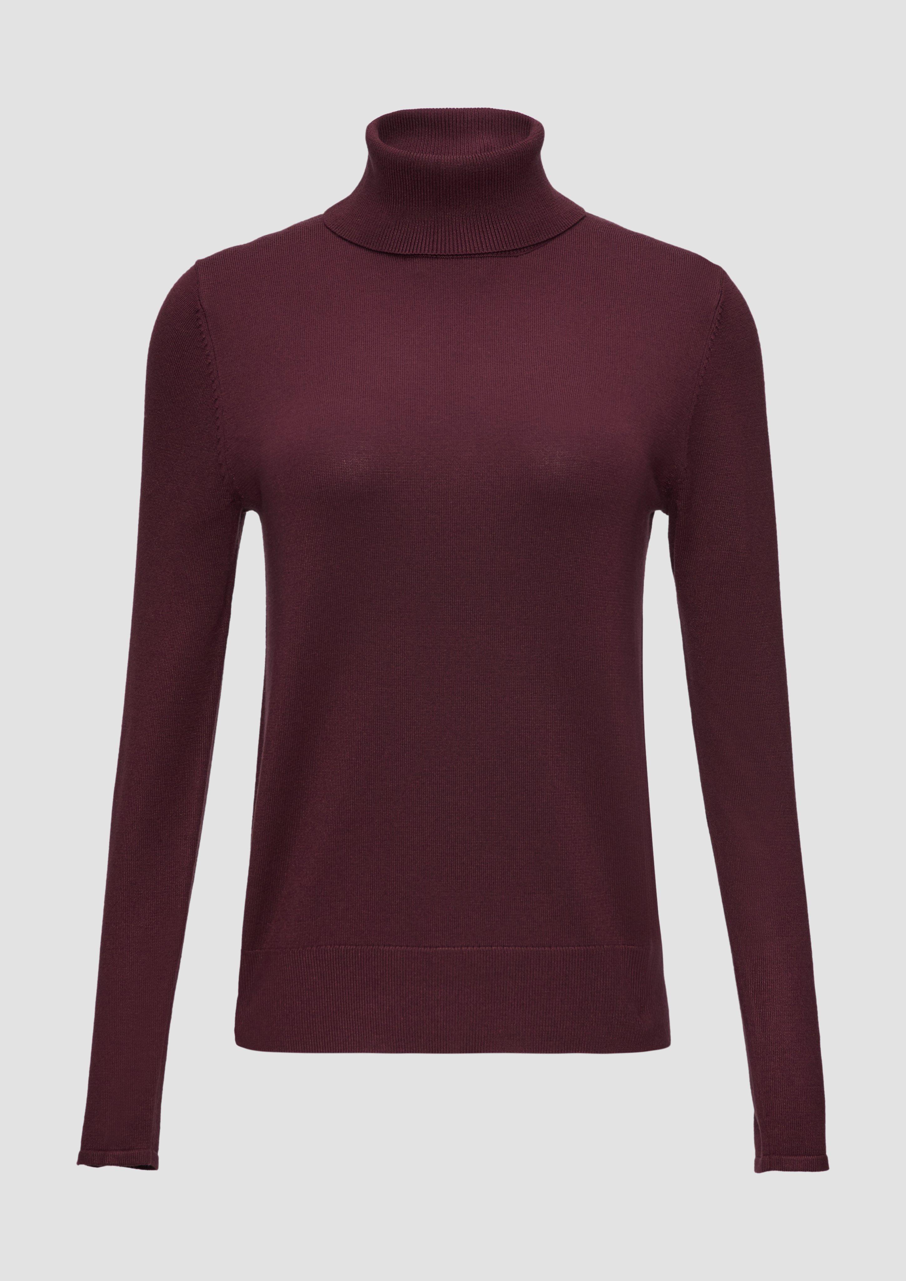 Thumbnail - s.Oliver - Feiner Rollkragenpullover mit Ajour-Details, Damen, Rosa