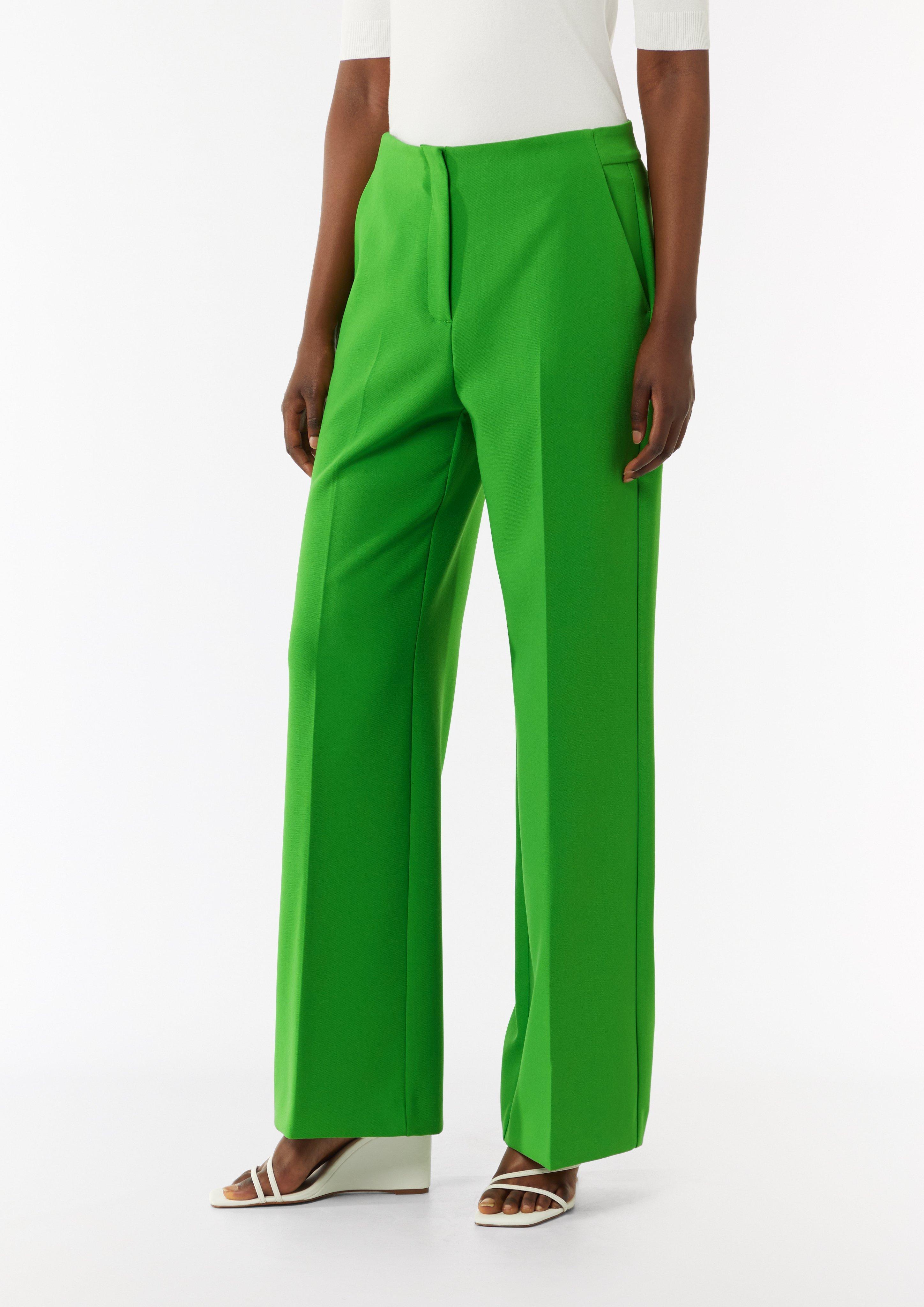 Marlene trousers with a mid-rise waistband - green | Comma Marlene trousers with a mid-rise waistband - green | Comma