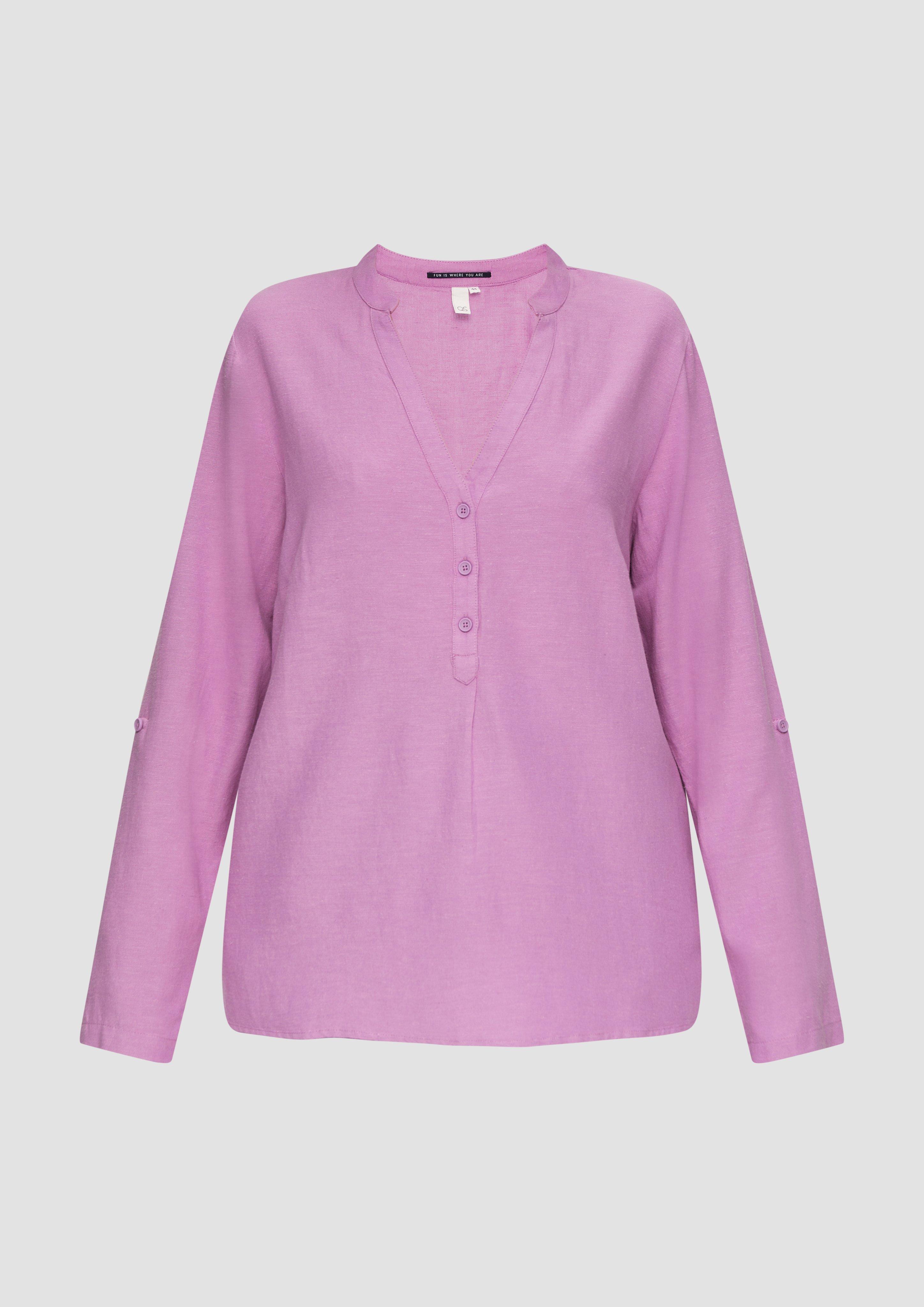 Thumbnail - QS - Bluse mit Stehkragen und Knopfleiste, Damen, lila