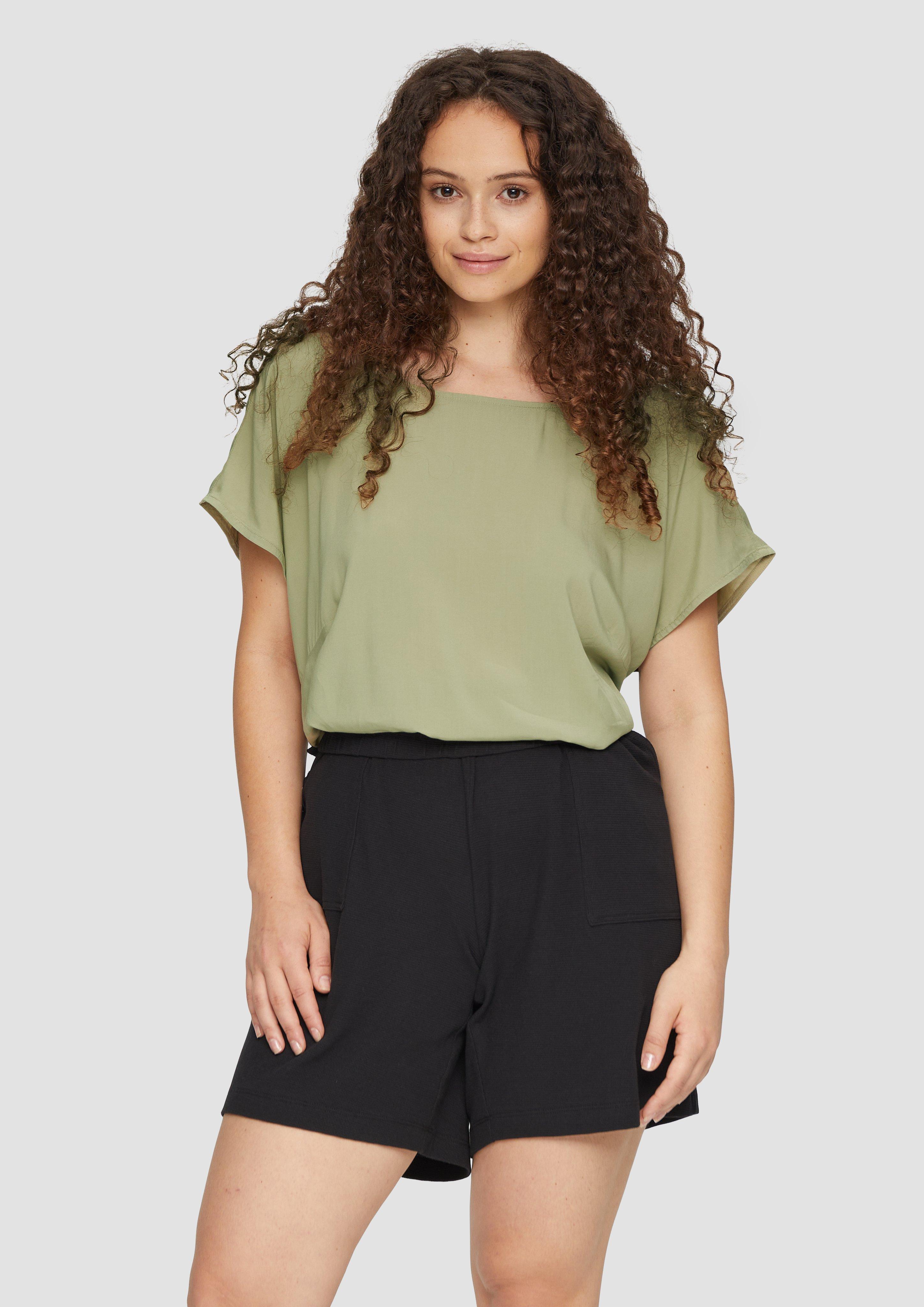 S.Oliver Oversized-Bluse mit überschnittenen Schultern und Teilungsnaht