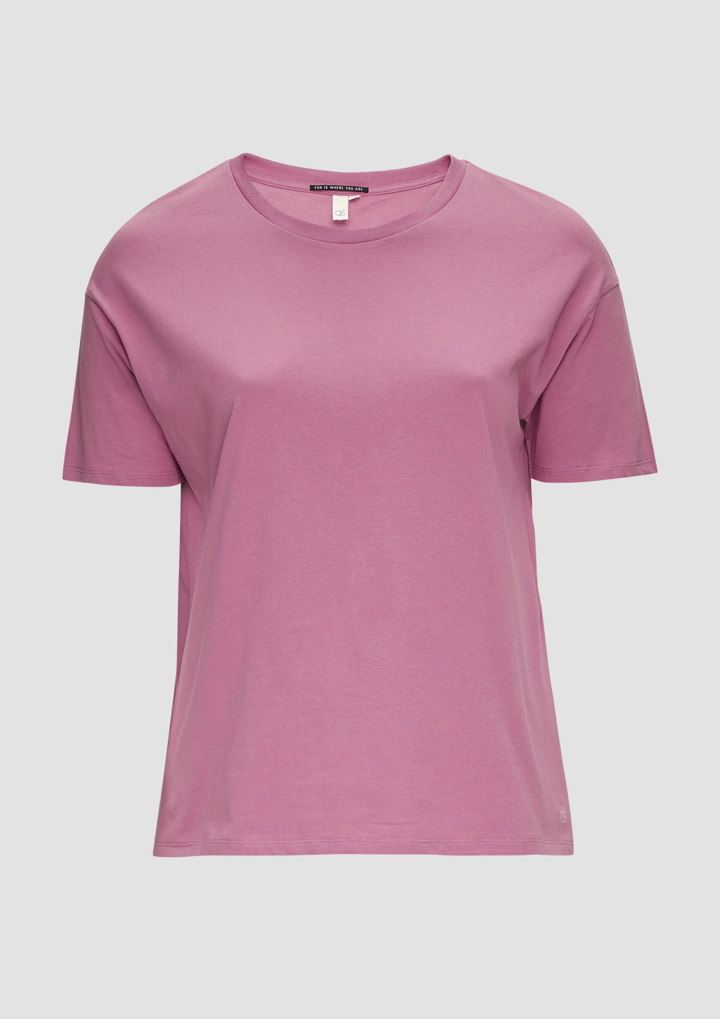 QS - T-Shirt aus reiner Baumwolle, Damen, lila