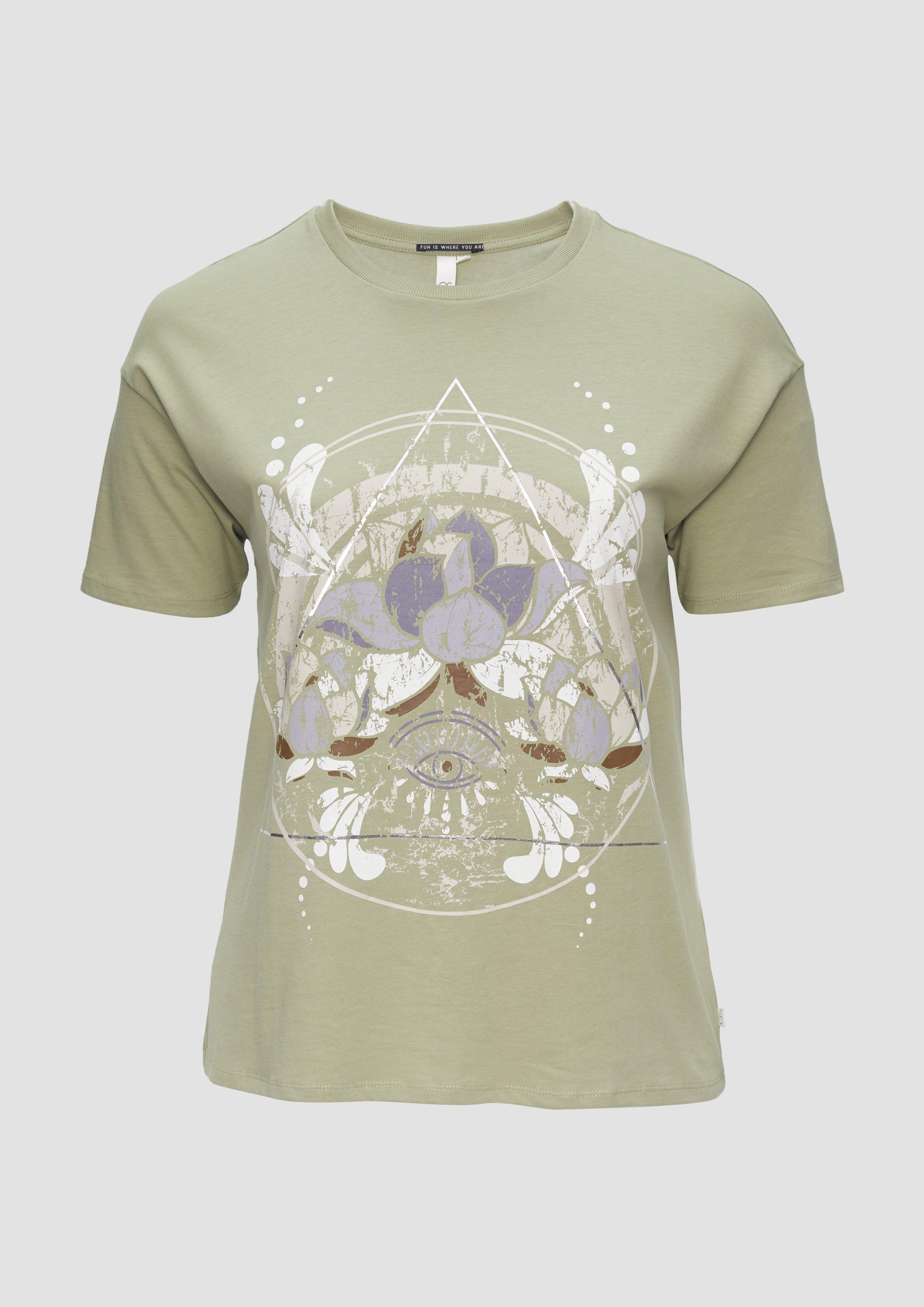 s.Oliver Print-T-Shirt mit überschnittenen Schultern