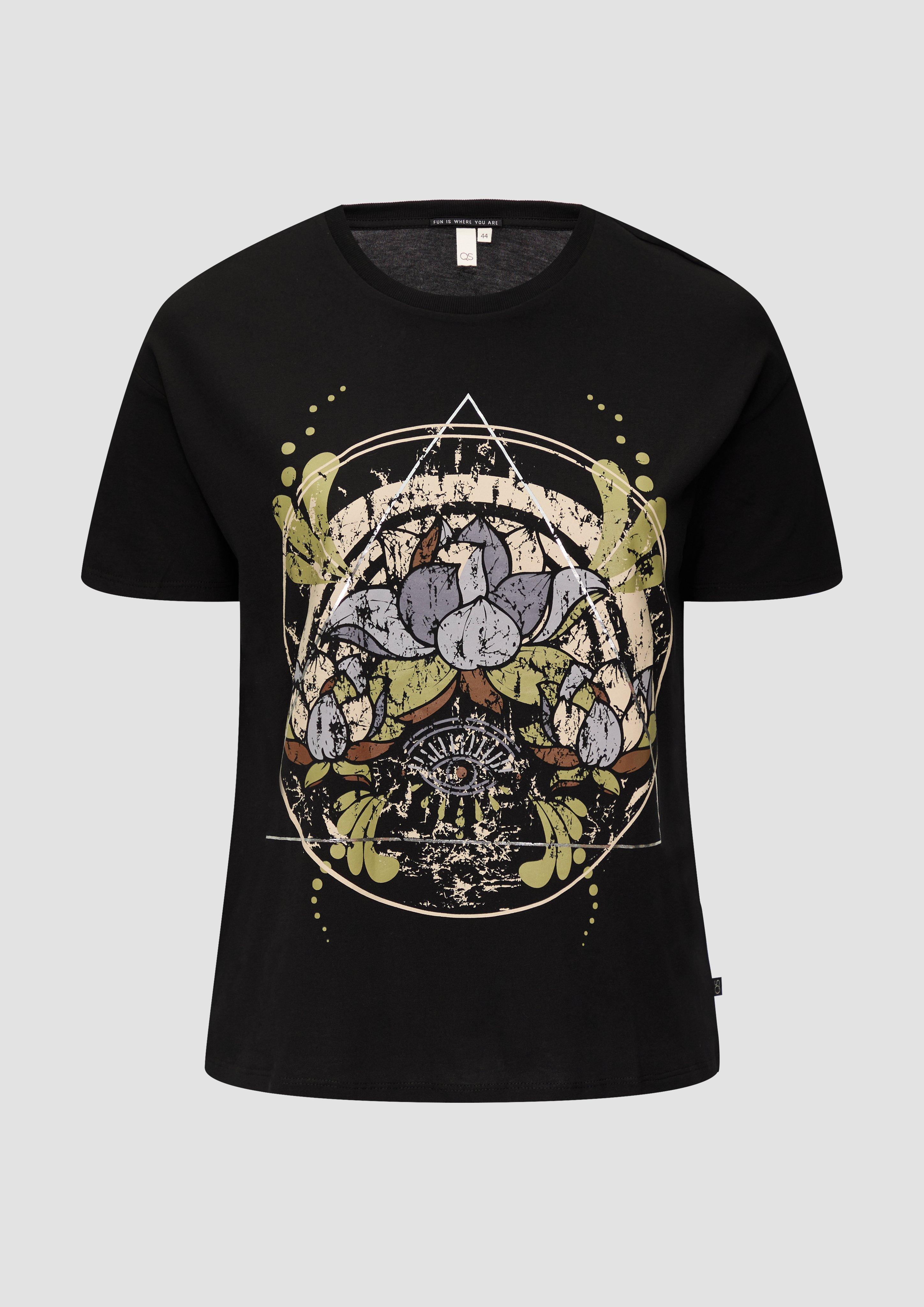 s.Oliver Print-T-Shirt mit überschnittenen Schultern