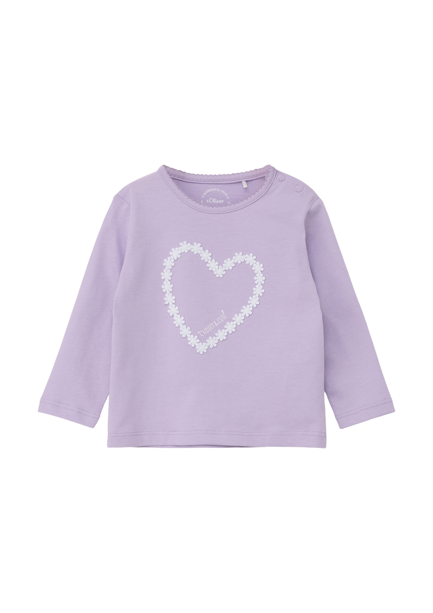 s.Oliver - Langarmshirt mit Blumen-Applikation, Babys, lila