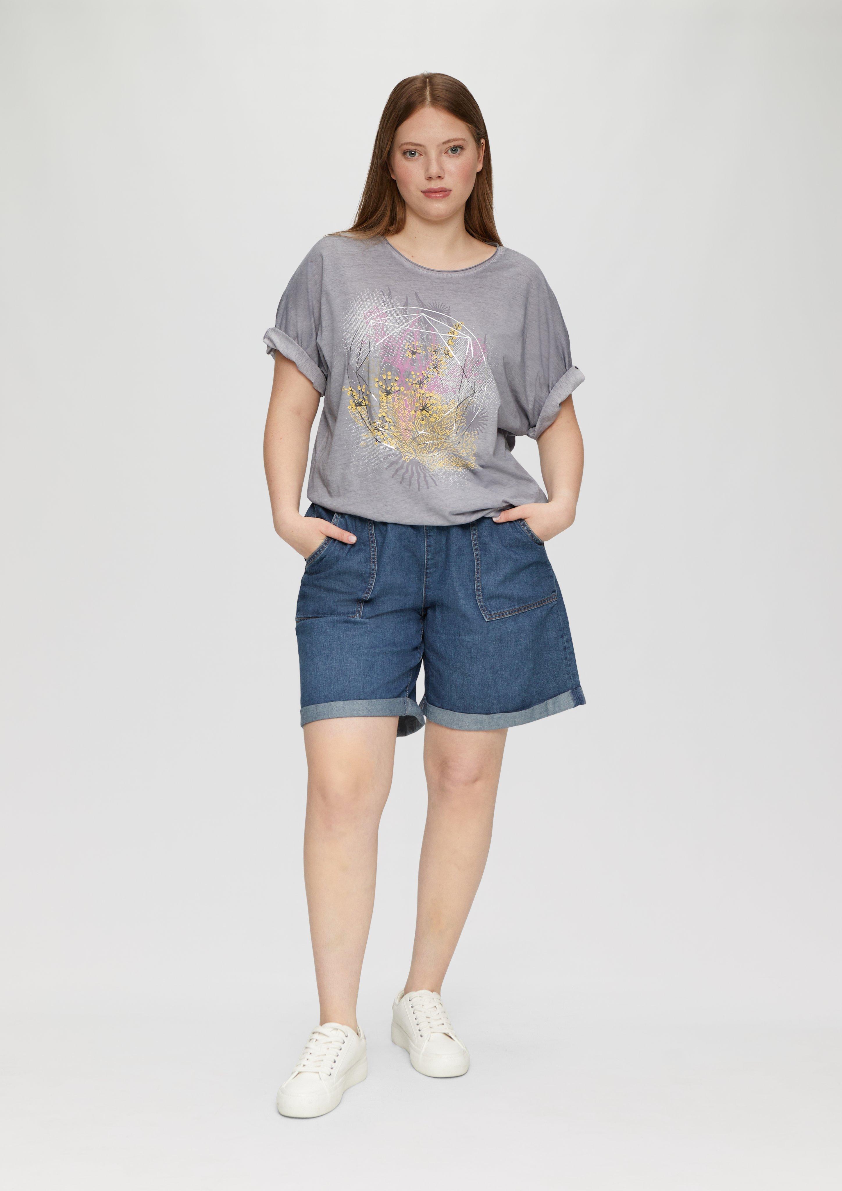 S.Oliver Jeans -Shorts / Mid Rise / Wide Leg / Elastischer Bund