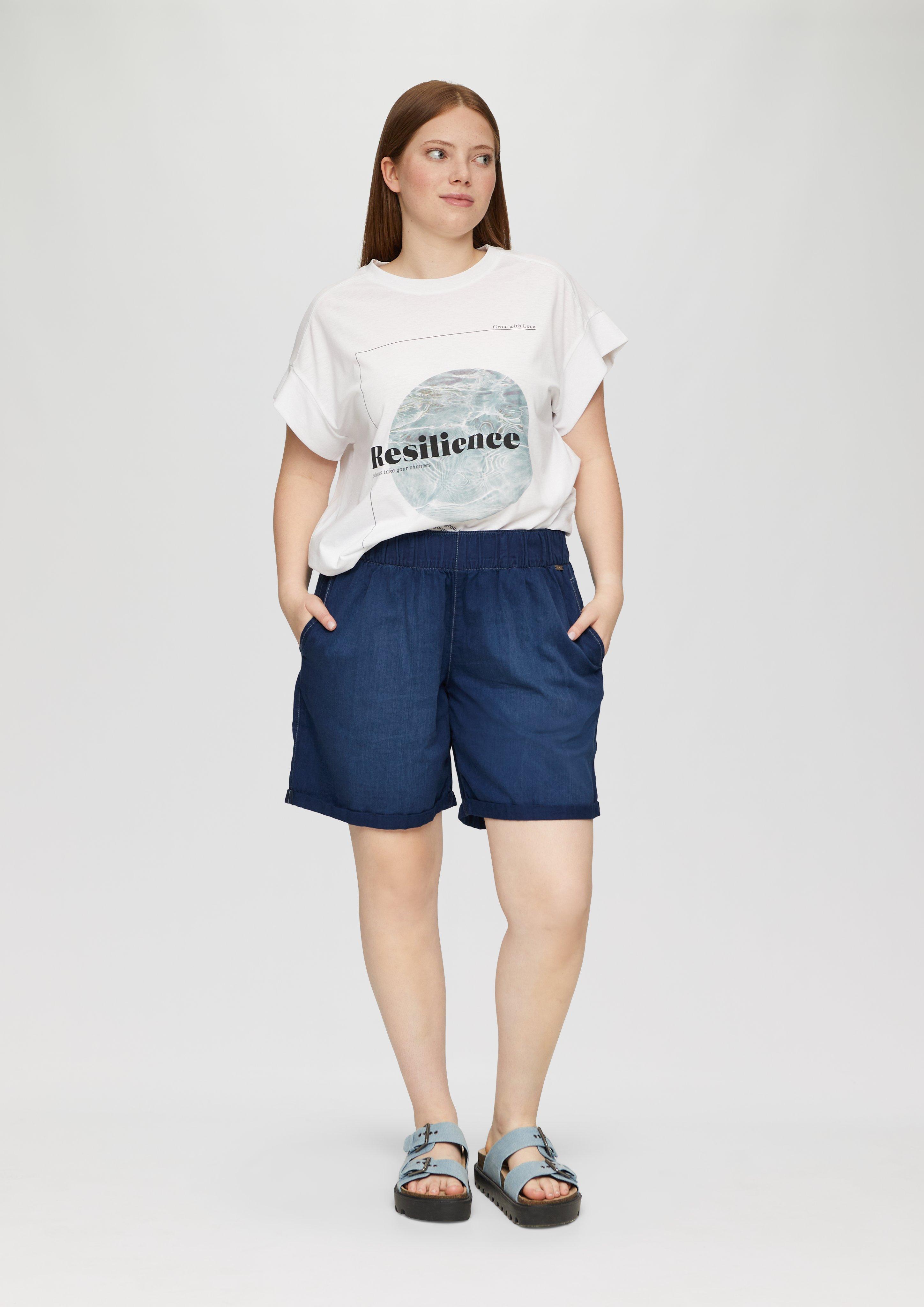 S.Oliver Jeans-Shorts Abby / Mid Rise / Semi Wide Leg / Turn-up Leg / Elastikbund