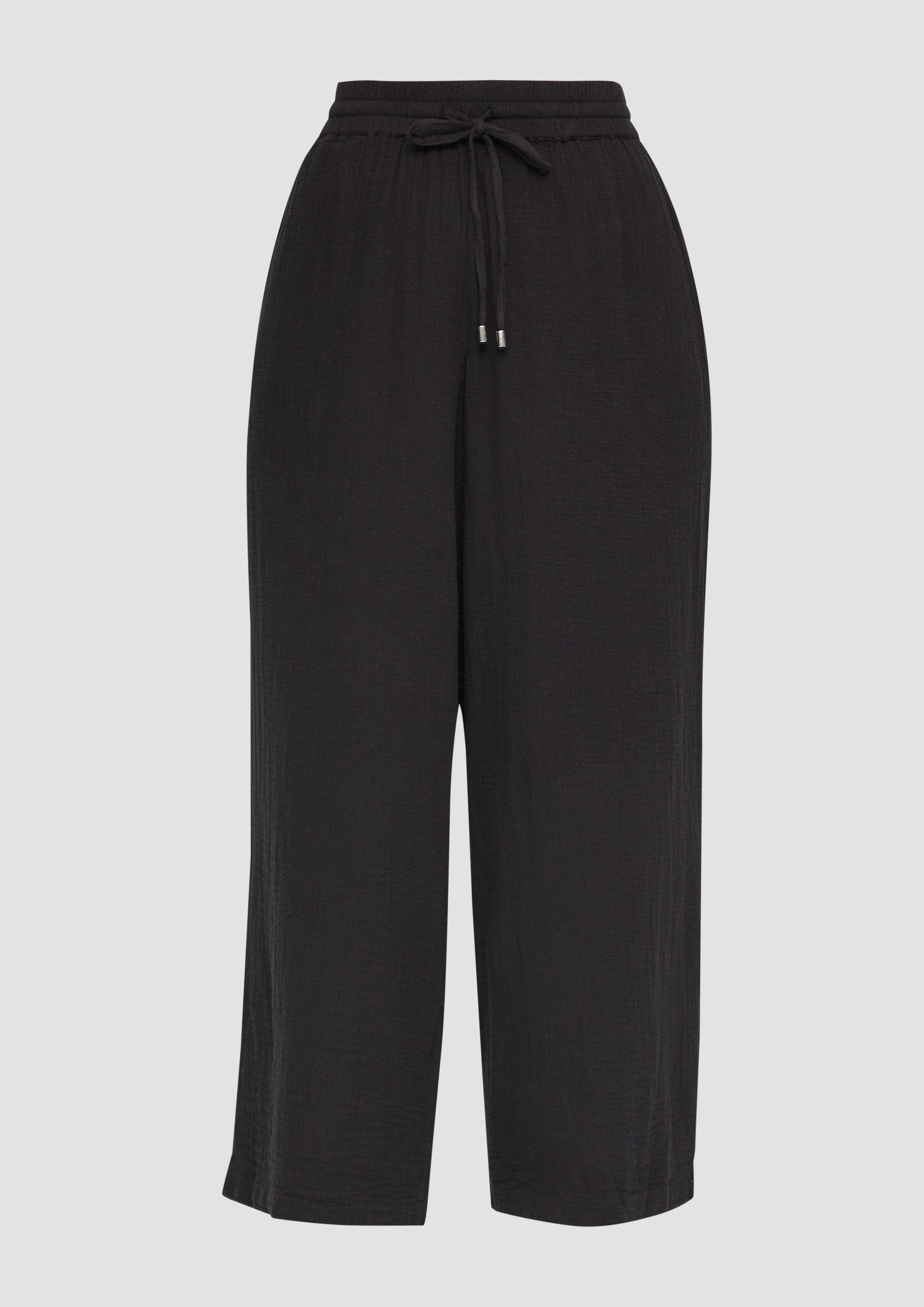 s.Oliver Wide Leg-Hose aus Musselin mit Elastikbund