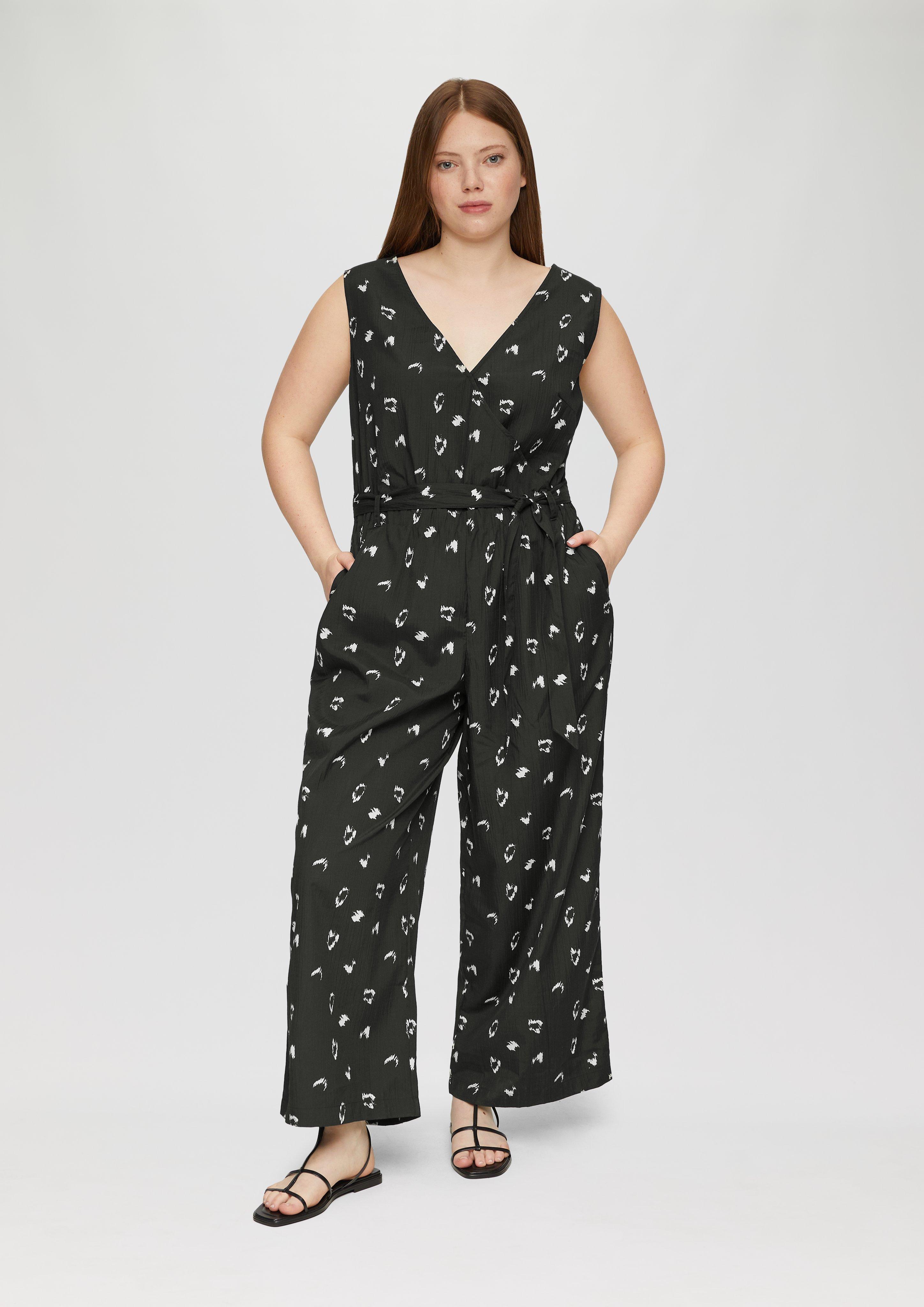 S.Oliver Ärmelloser Jumpsuit mit Eingrifftaschen und Bindeband