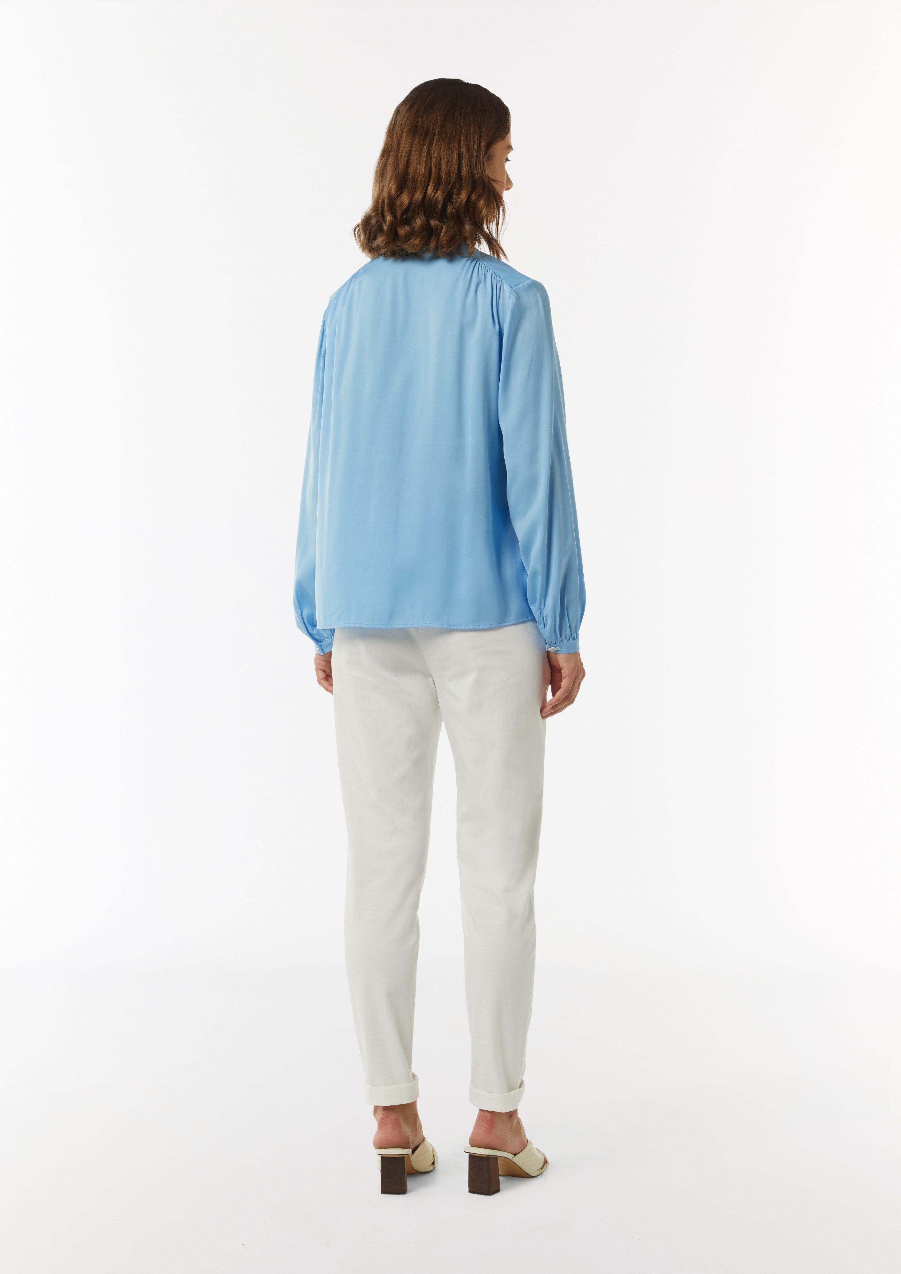 Satin blouse with gathers - light blue | Comma Satin blouse with gathers - light blue | Comma
