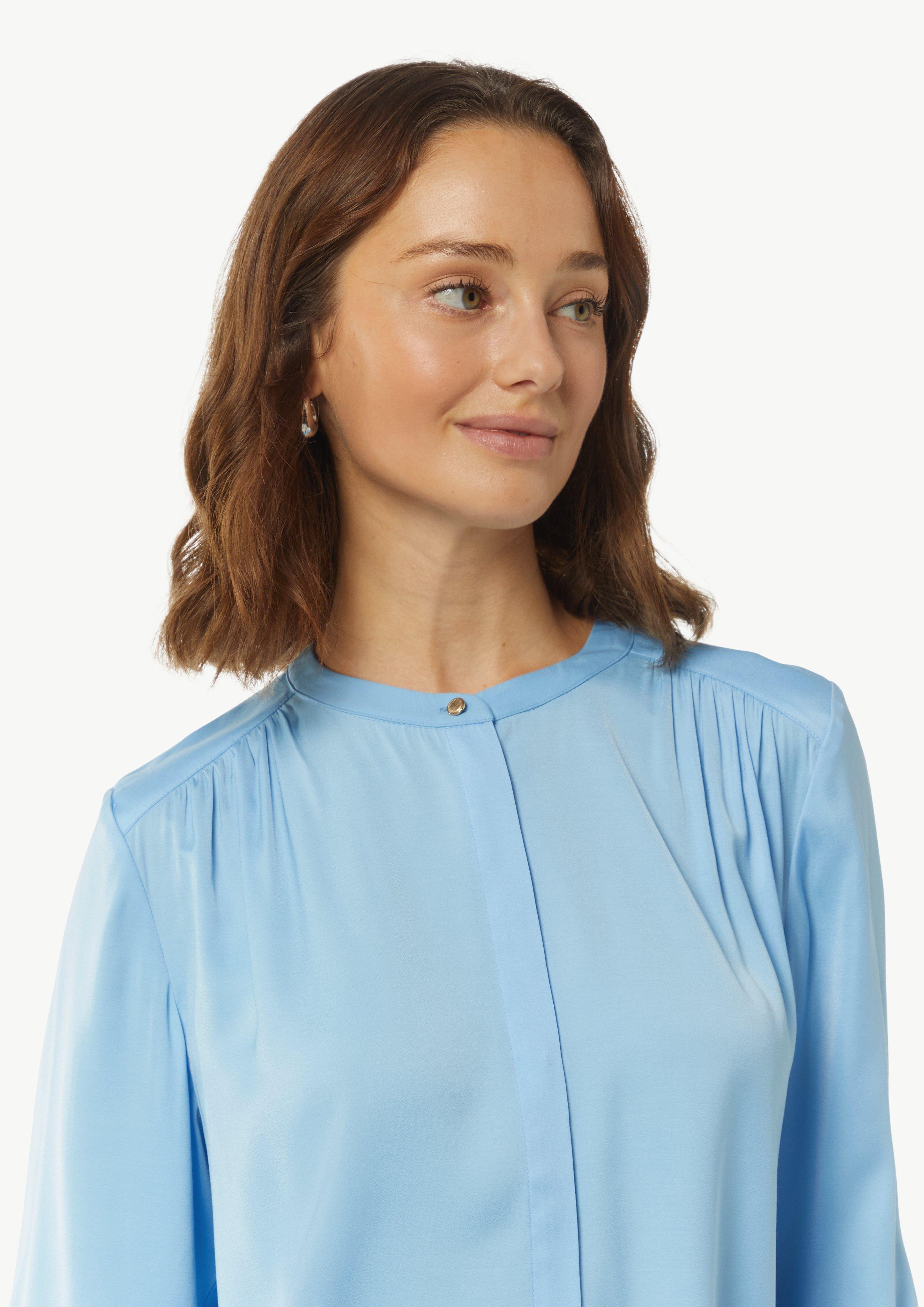 Satin blouse with gathers - light blue | Comma Satin blouse with gathers - light blue | Comma