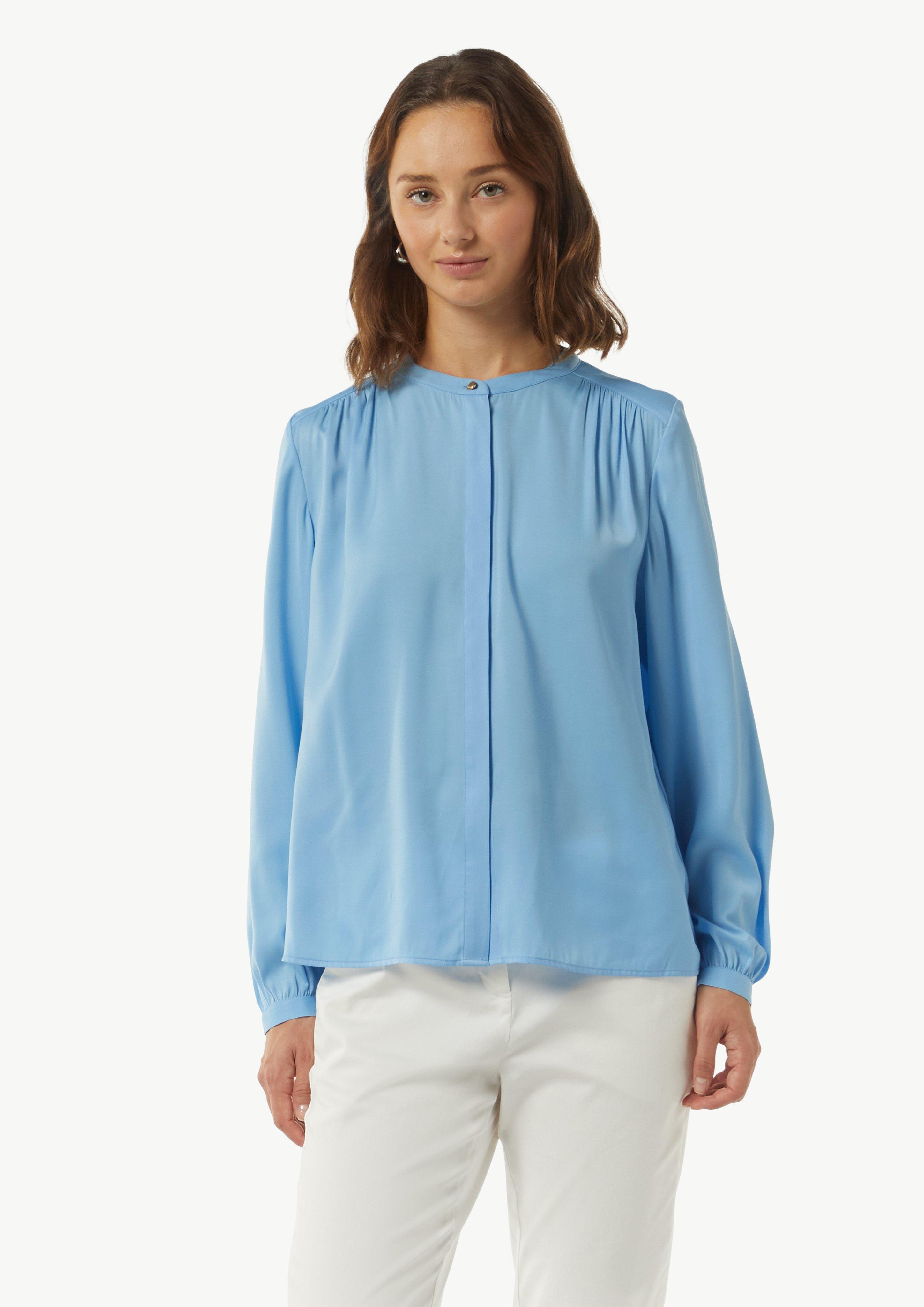 Satin blouse with gathers - light blue | Comma Satin blouse with gathers - light blue | Comma