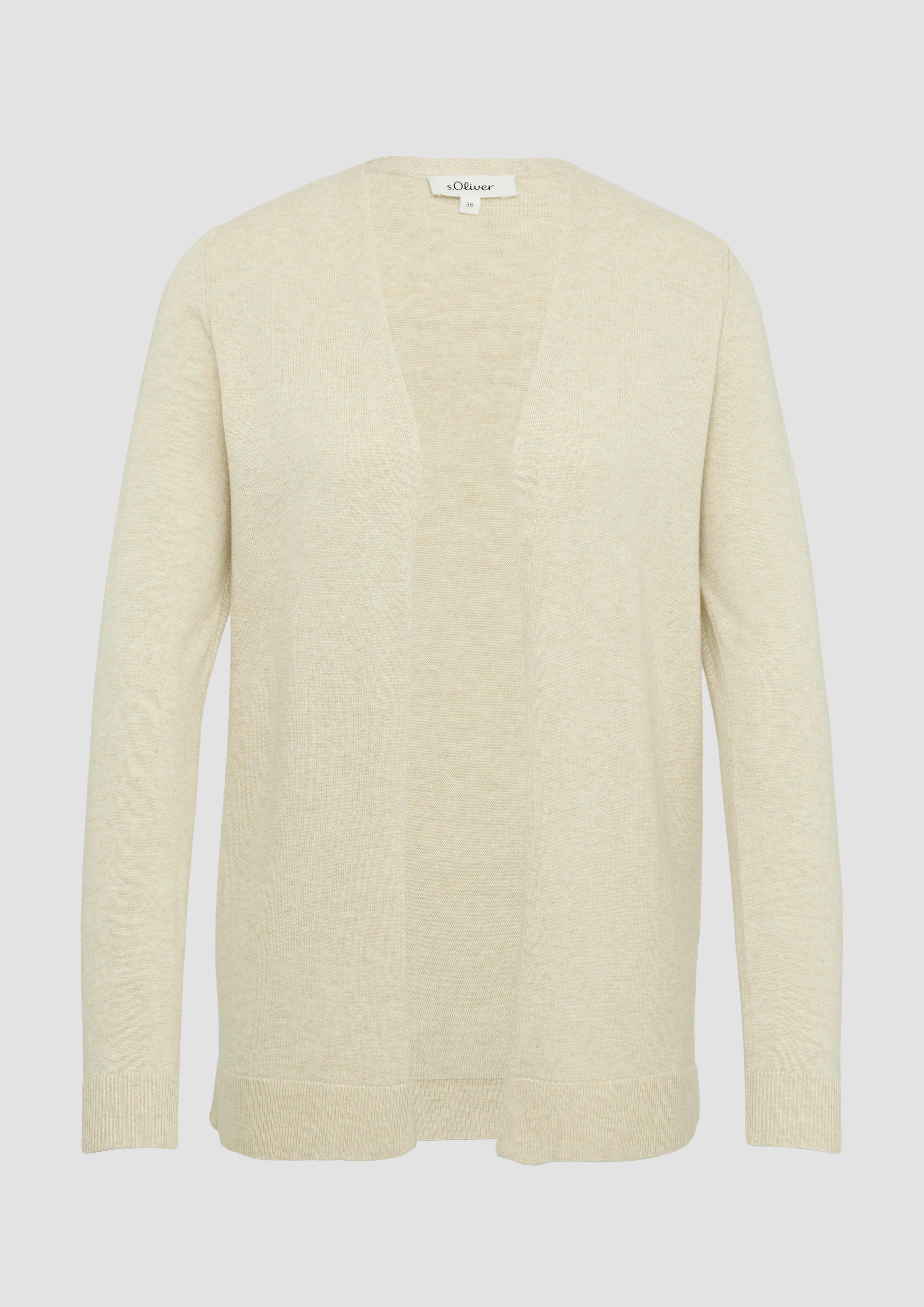 s.Oliver - Cardigan aus Viskose-Baumwollmix, Damen, Beige
